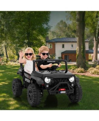 48.4x31.1x32.6 in 24V Kids Electric Ride-On Car with Remote Control. Metal Frame. LED Lights. for Outdoor Play.