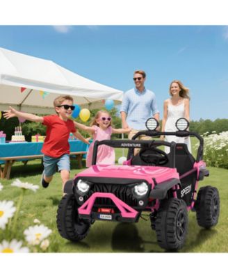 48.4x31.1x32.6 in 24V Kids Electric Ride-On Car with Remote Control. Metal Frame. LED Lights. for Outdoor Play.
