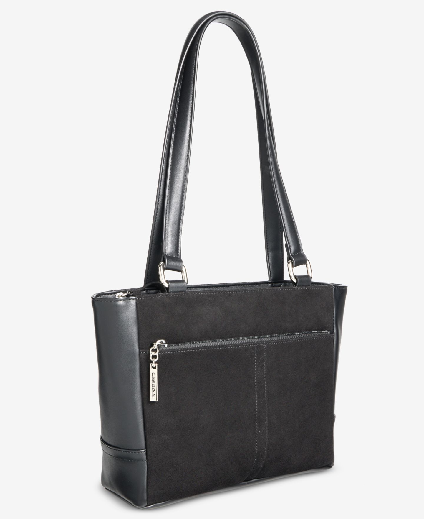Женская сумка Giani Bernini Nappa Suede Combo Tulip Tote, цвет: Чёрный — фото 5