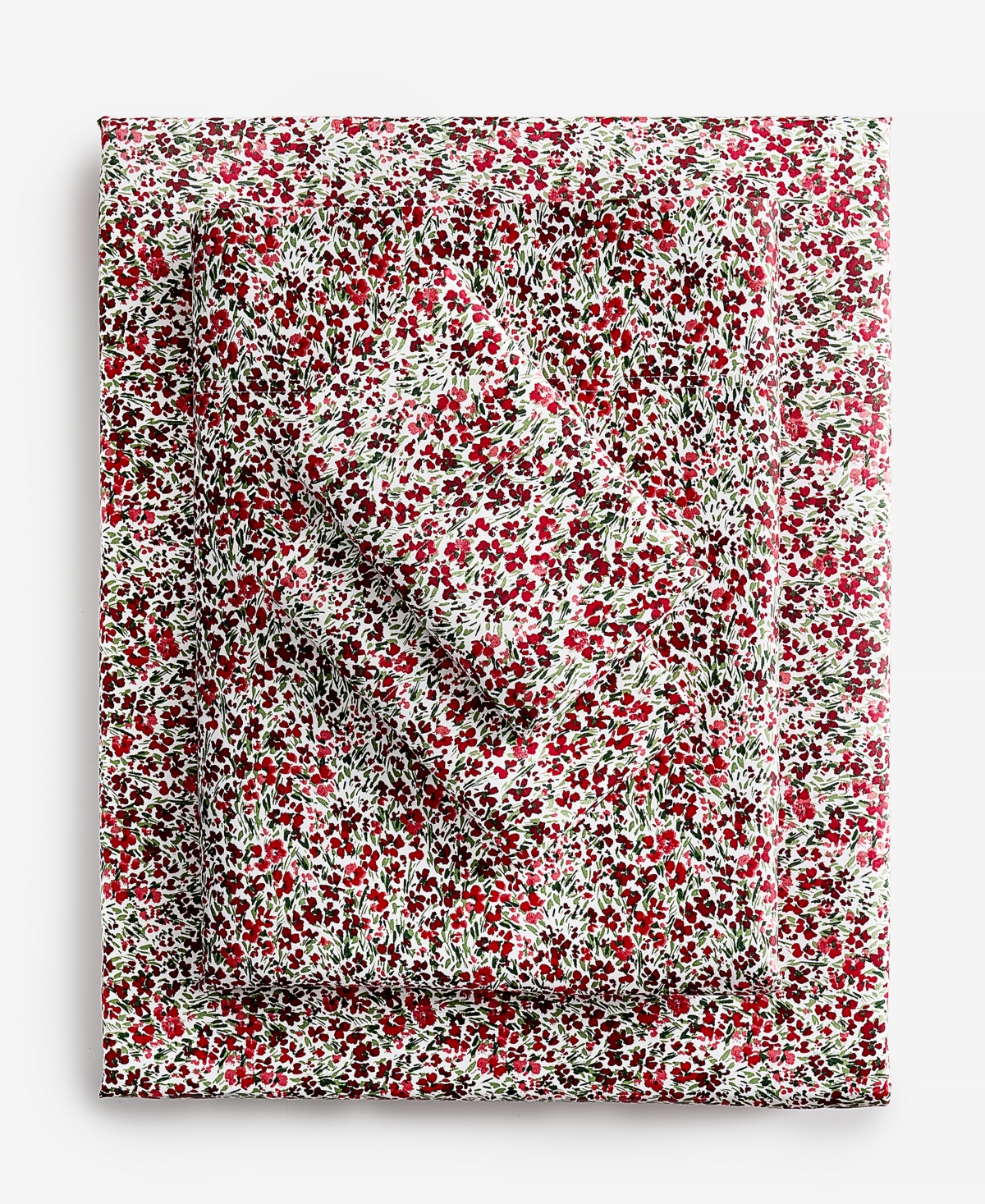 Charter Club Ditsy Floral Printed 550-Thread Count 4-Pc. Sheet Set, Queen, Exclusively at Macy's - Ditsy Floral Red