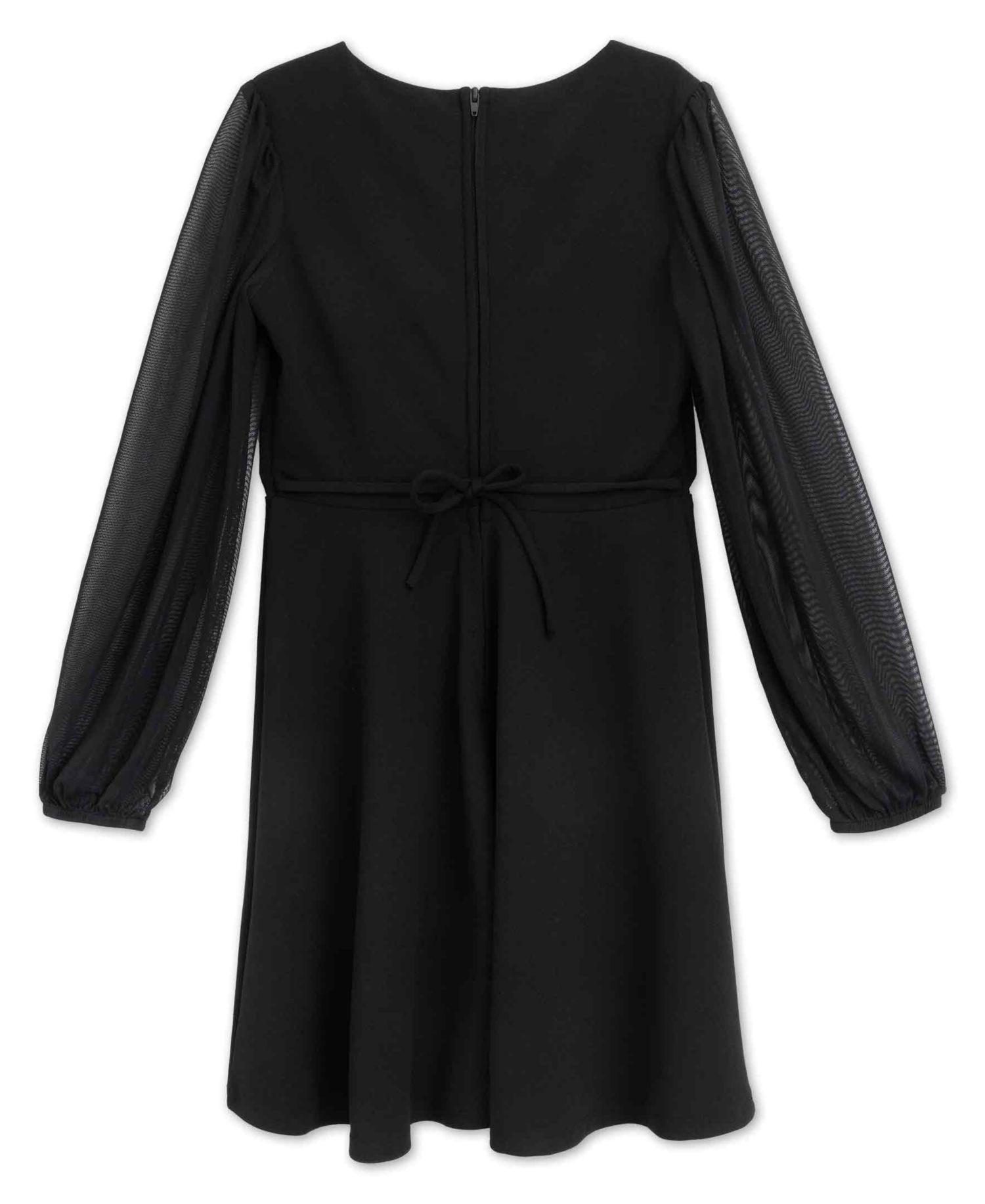 Girls' 7-16 Knee Length Long-Sleeve Dress