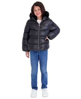 Girls' 5-16 Peplum Heavy Weight Long-Sleeve Puffer Jacket