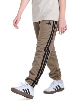 Boys' 8-20 Essential 3-Stripe Fleece Cuffed Jogger Pants