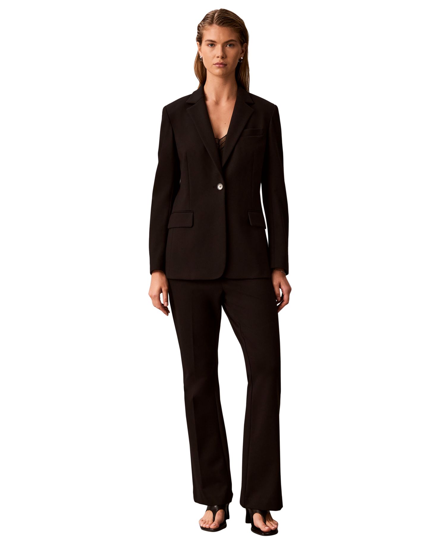 Women's Notch Collar One-Button Jacket