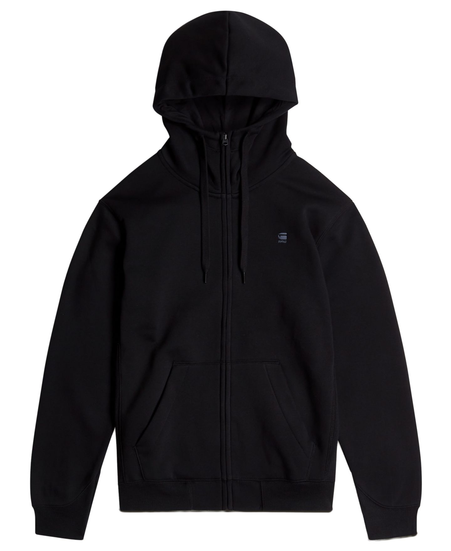 Мужское худи G-Star Raw Premium Full-Zip Hooded, цвет: Тёмный чёрный — фото 5