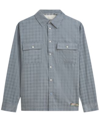 Men's Corduroy Checked Relaxed-Fit Long Sleeve Shirt