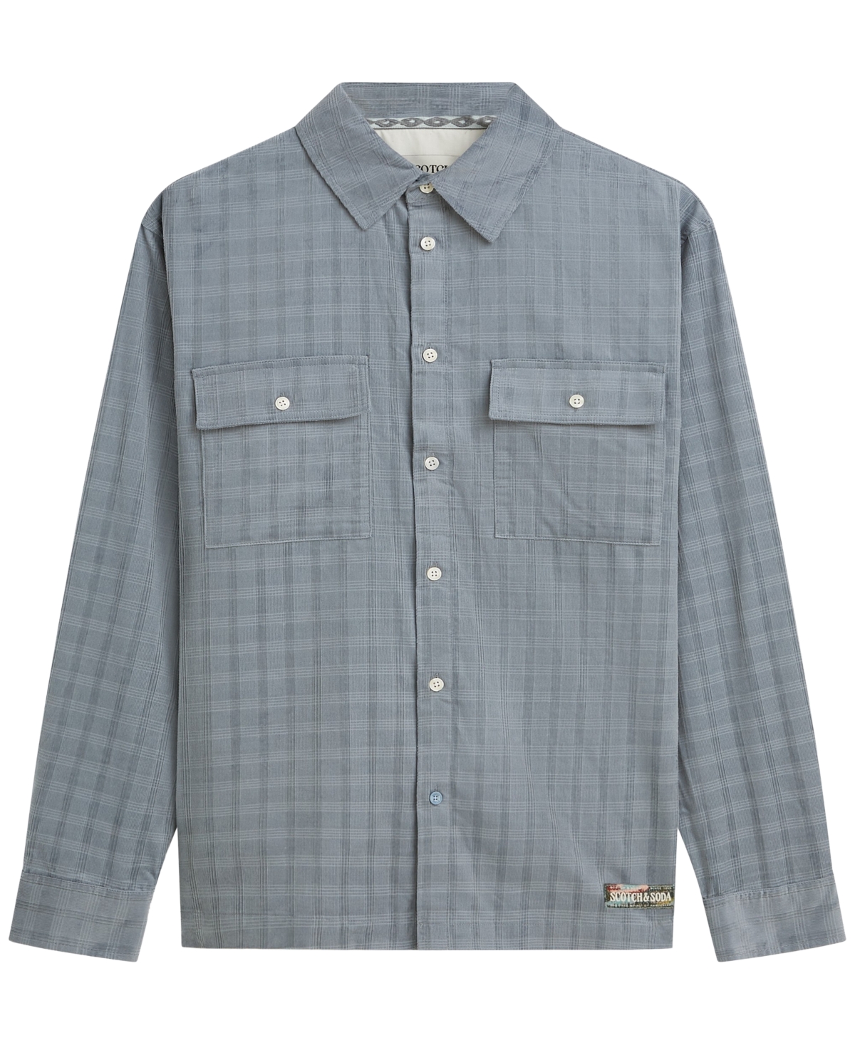 Scotch & Soda Men's Corduroy Checked Relaxed-Fit Short-Sleeve Shirt