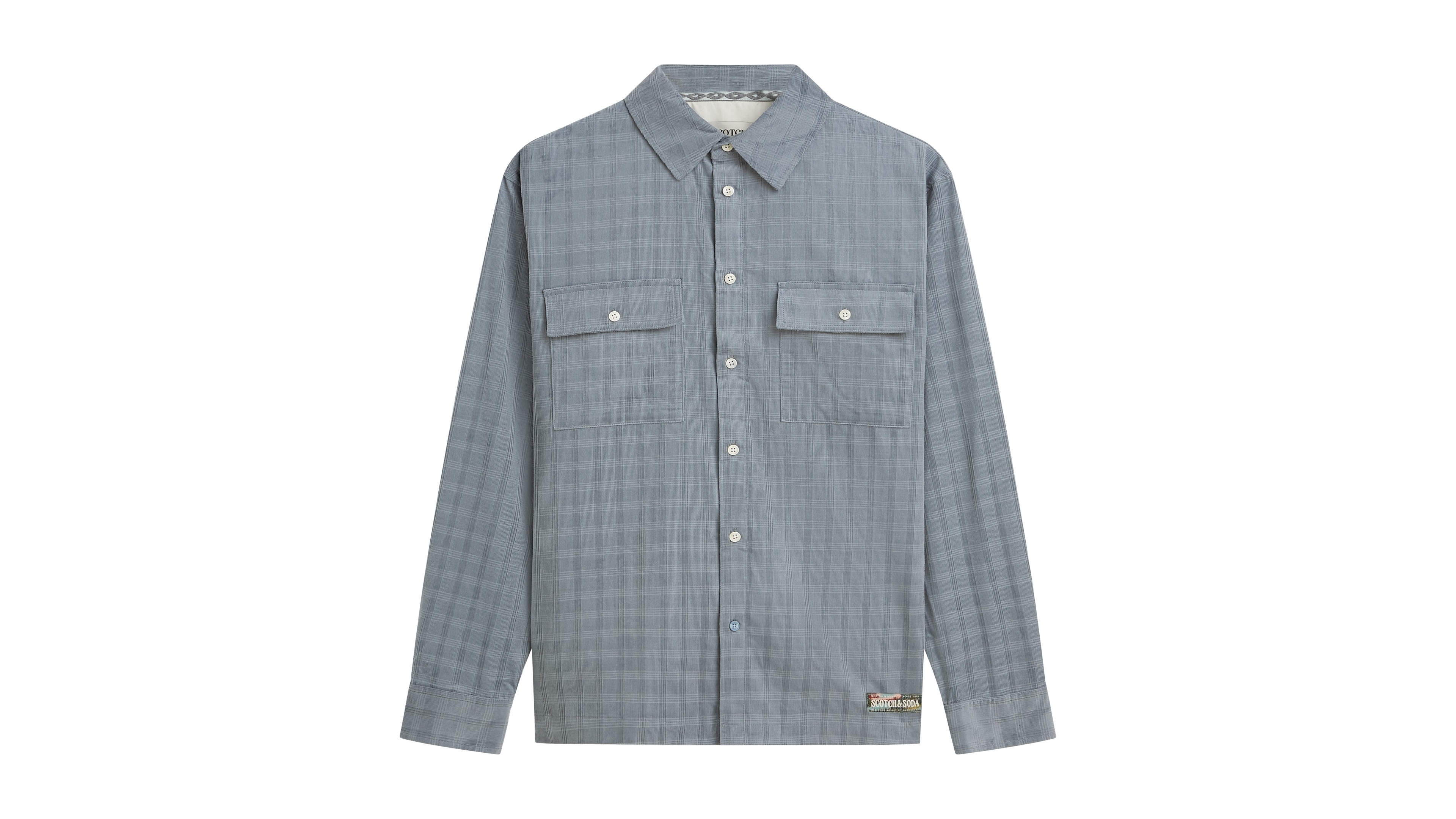 Scotch & Soda Men's Corduroy Checked Relaxed-Fit Short-Sleeve Shirt