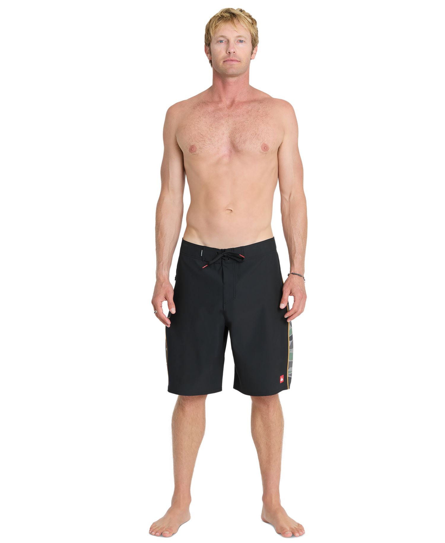 Men's Stretch Contrast Side Panel Swim Shorts