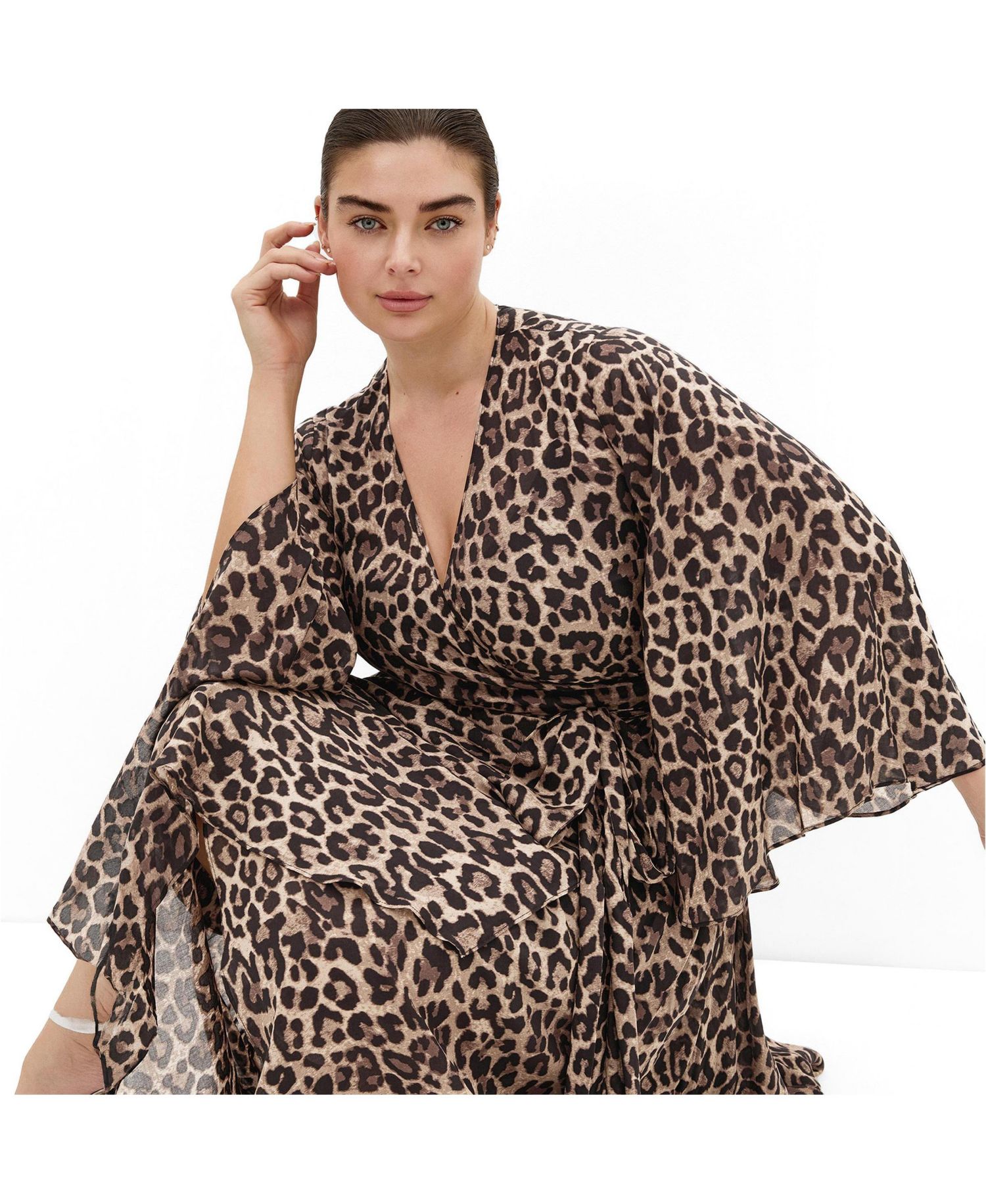 Plus Size Eva Print Wrap Maxi Dress