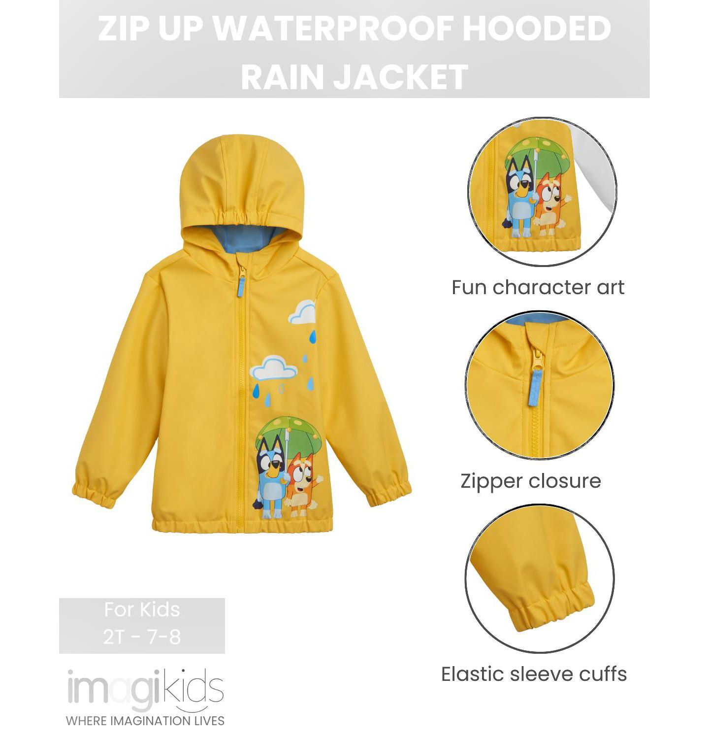 Куртка Bluey Hooded Rain Jacket для девочек — фото 3