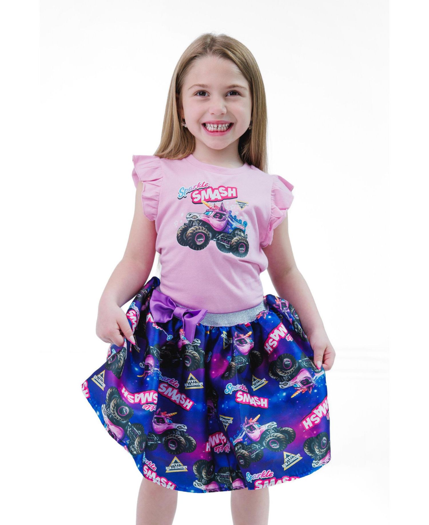 Sparkle Smash Girls' (5 - 12) Shirt and Skirt Set with Bag