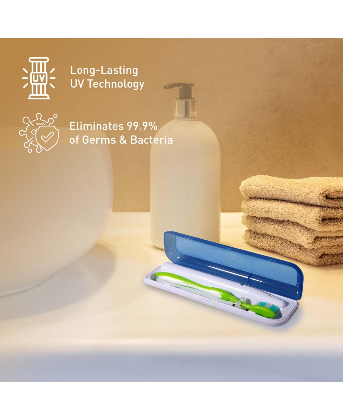 Pursonic The Ultimate Hygiene Duo Ultrasonic Cleaner Pod and Uv Toothbrush Sanitizer