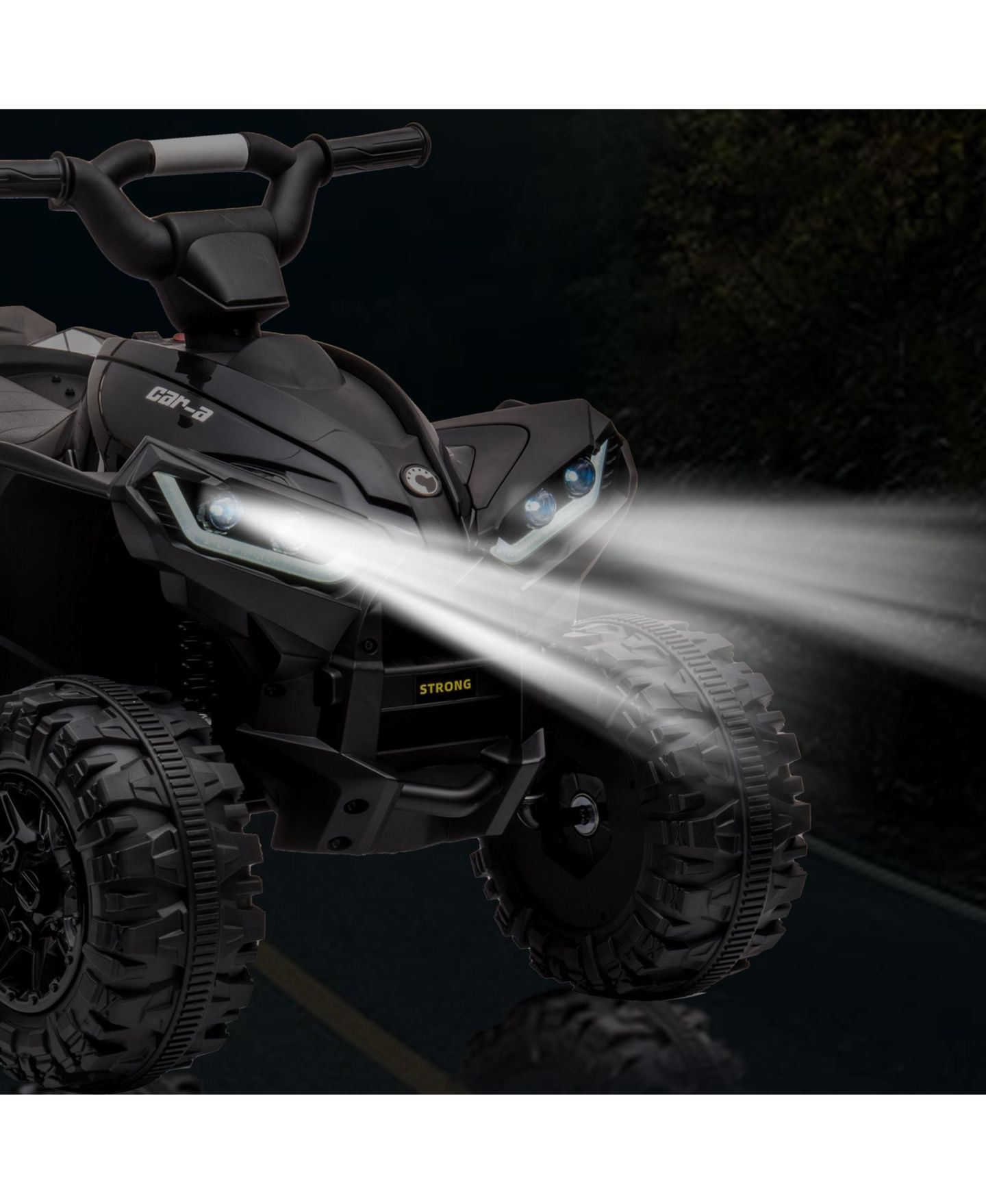 Детская игрушка homfan Kids ATV, 12V Ride On Toy ATV, Battery Powered 4 Wheeler Quad Car, Electric ATV with Remote Control, Music, Horn, Monitor Display, цвет: Чёрный — фото 6