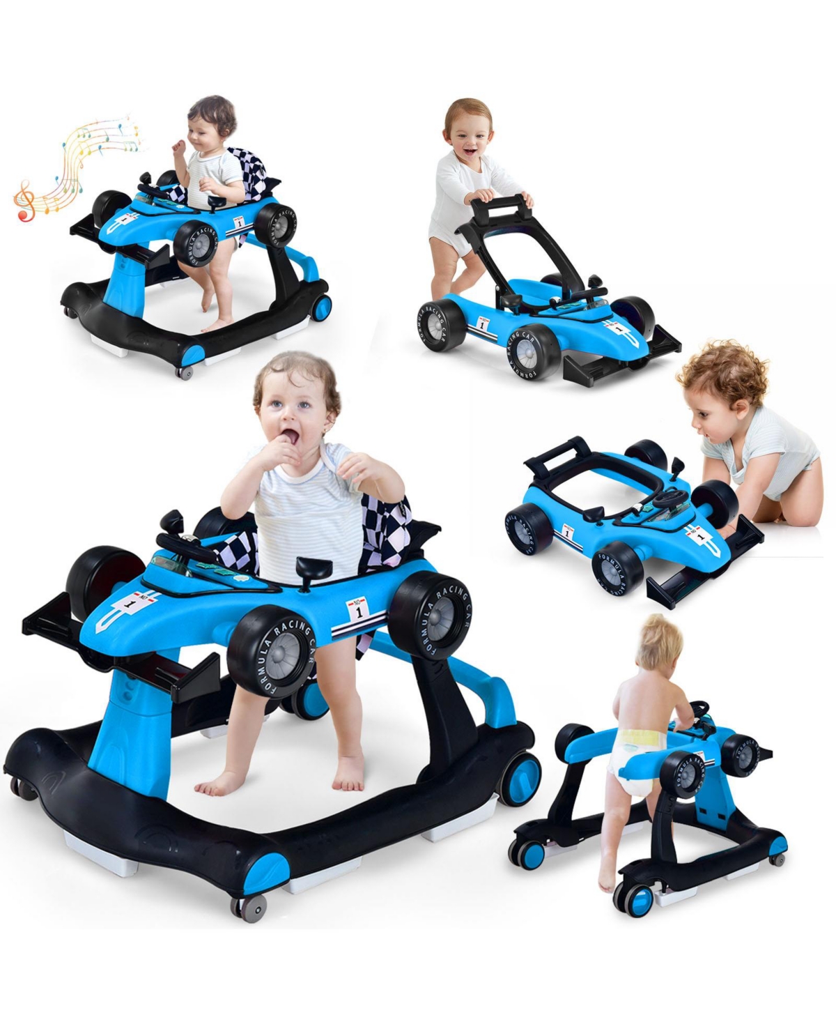 Slickblue Baby Walker 5-in-1 Design with Adjustable Height and Speed Control