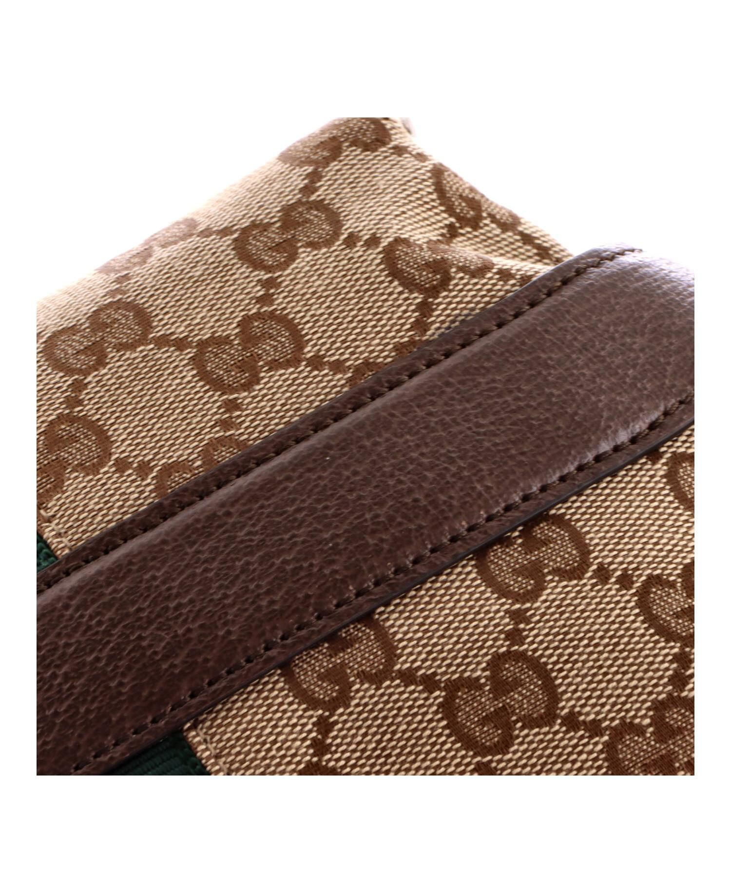 Medium Horsebit NM Web Chain Clutch GG Canvas