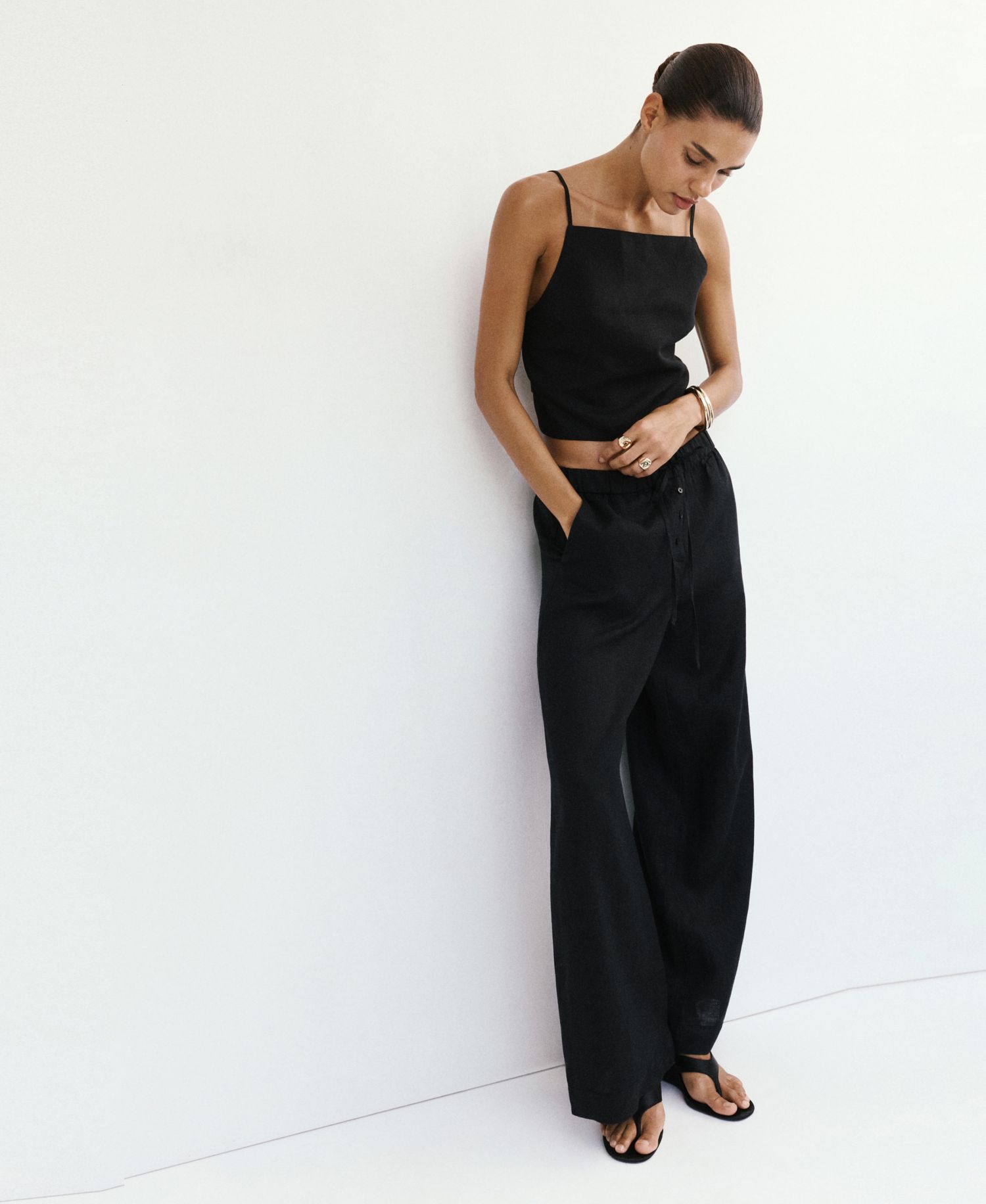 Women's Wide-Leg Linen Pants