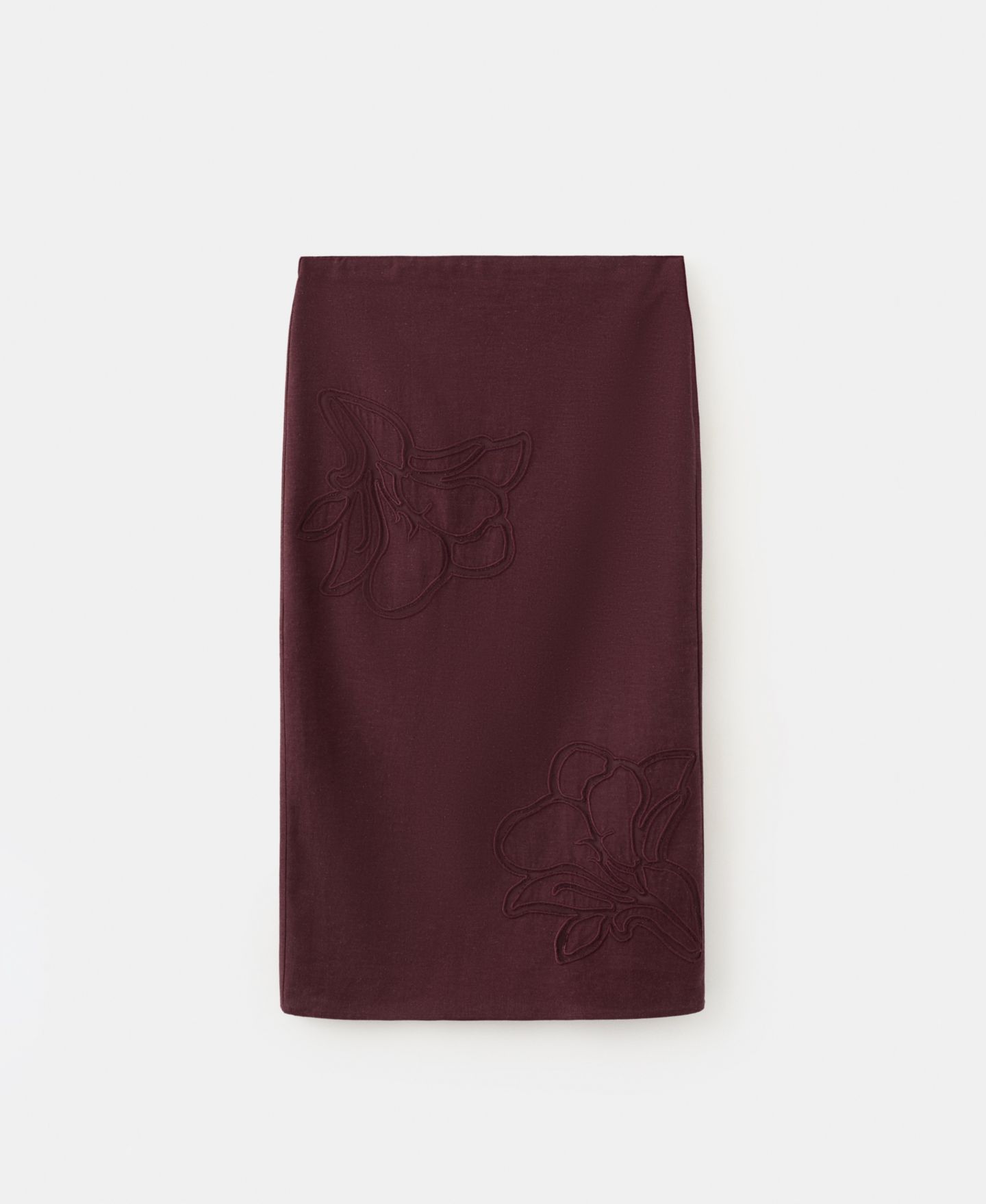 Женская юбка Mango Floral Embroidered Linen, цвет: Тёмный красный — фото 2