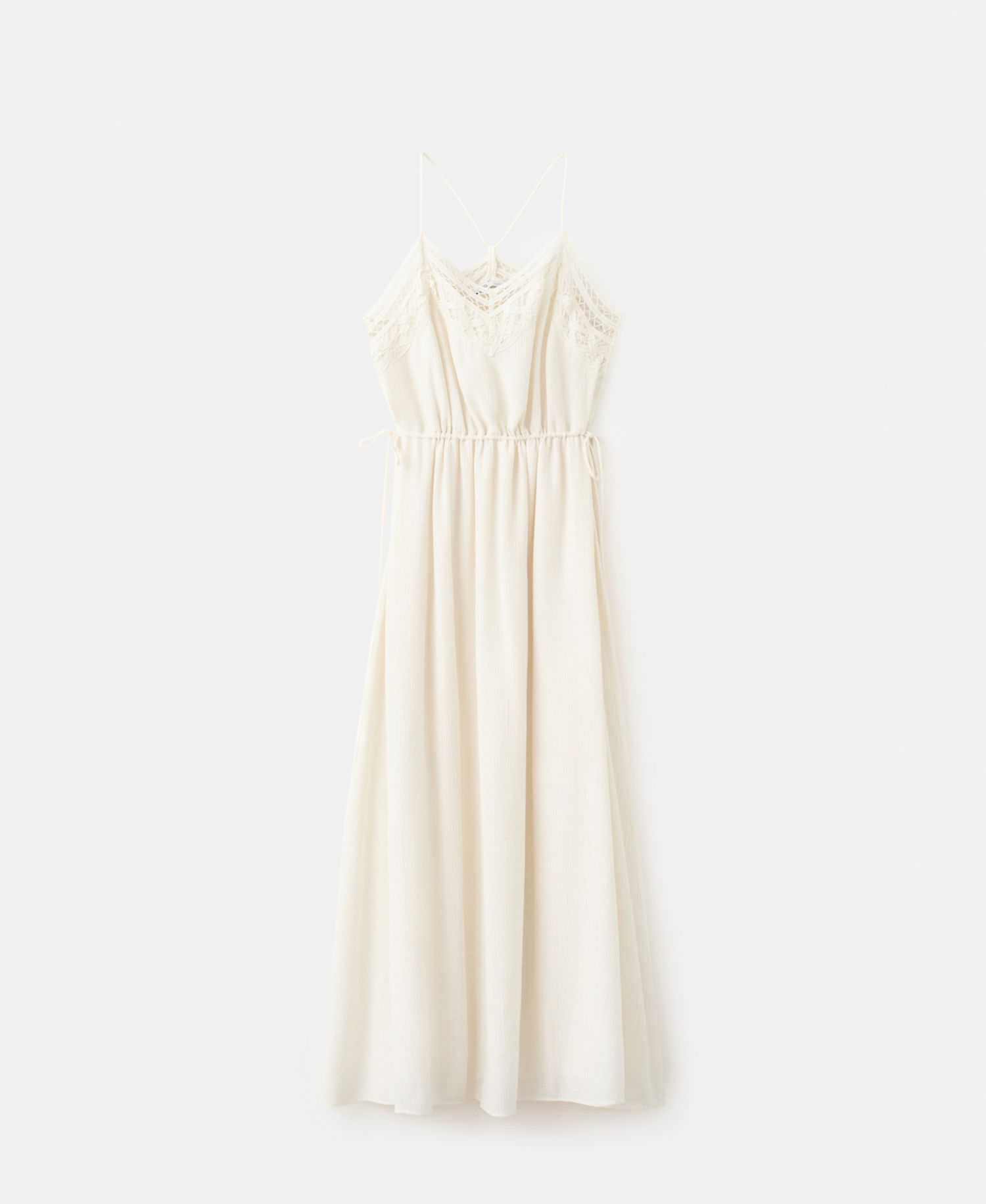 Women's Openwork Embroidery Crinkled Dress
