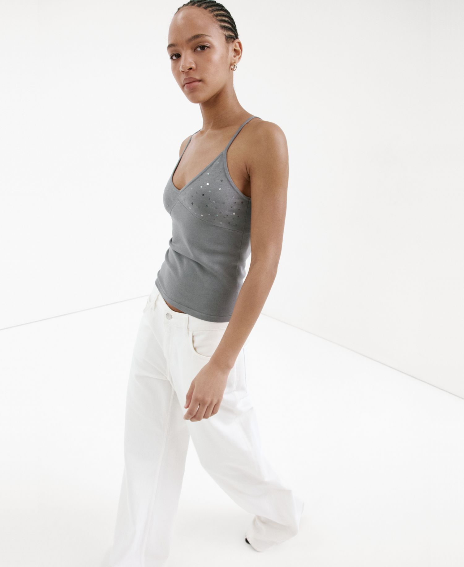 Women's Thin Straps Sparkly Top