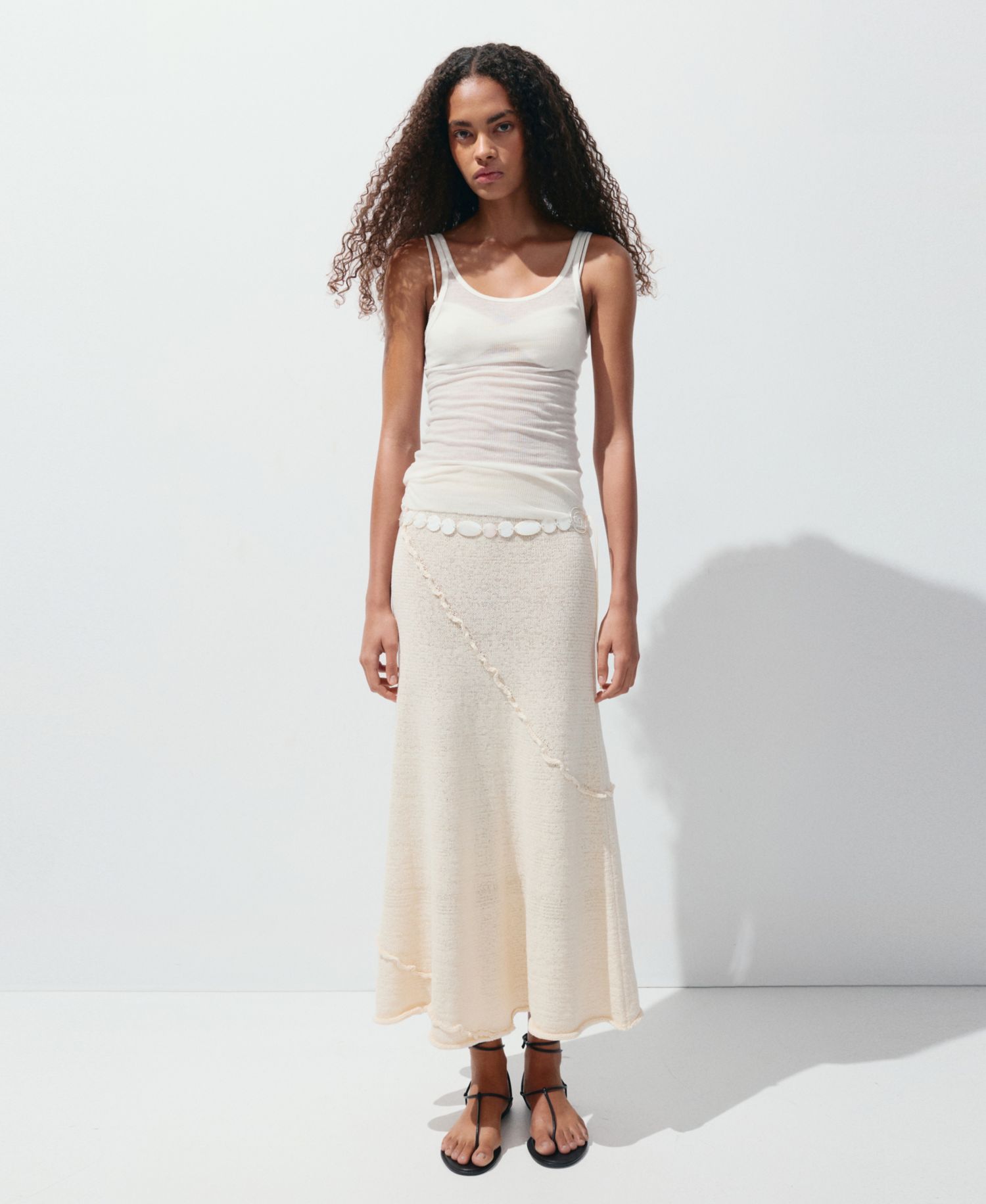 Women's Wavy Stitching Detail Knit Skirt