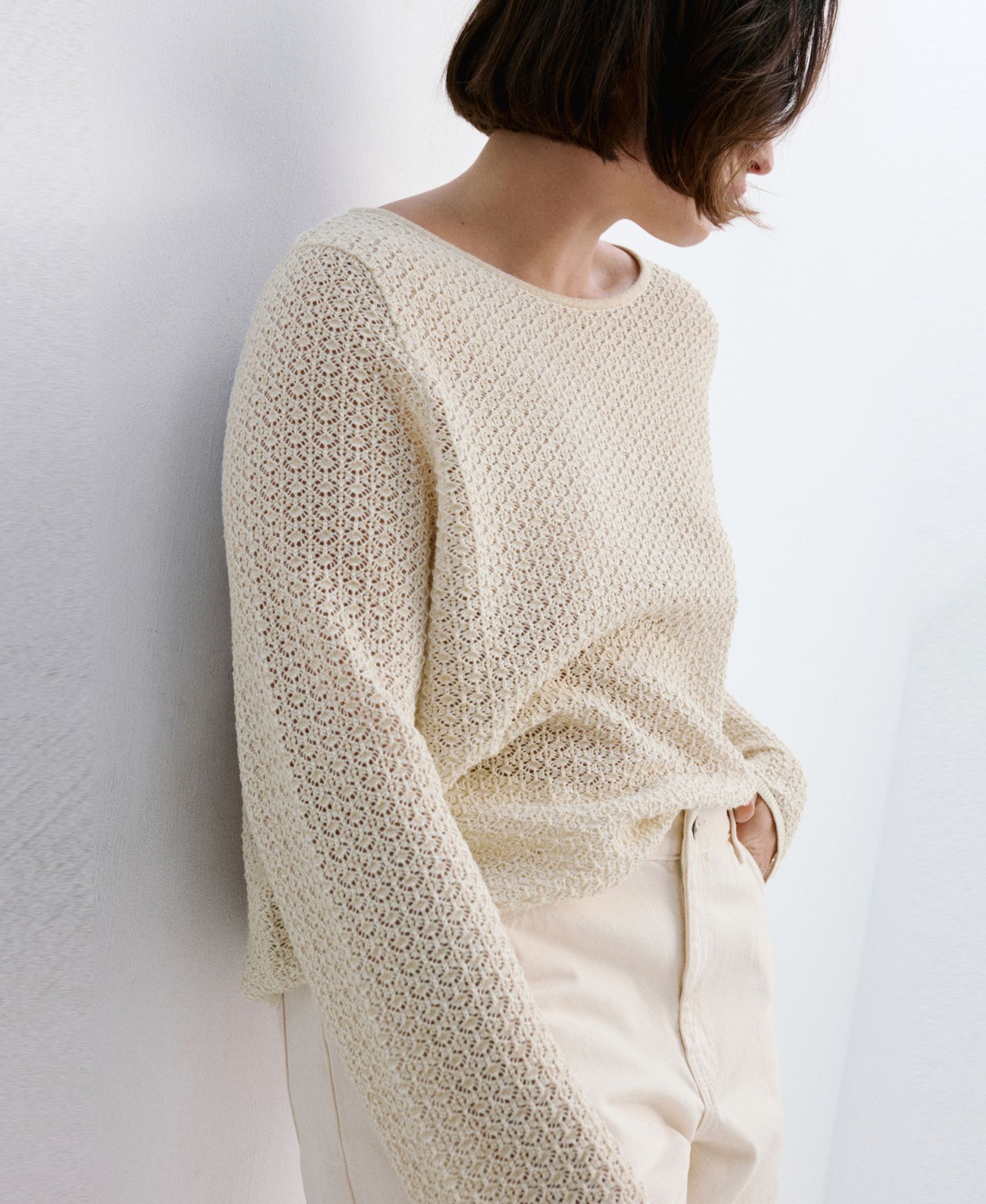Women's Open-Knit Lurex Sweater