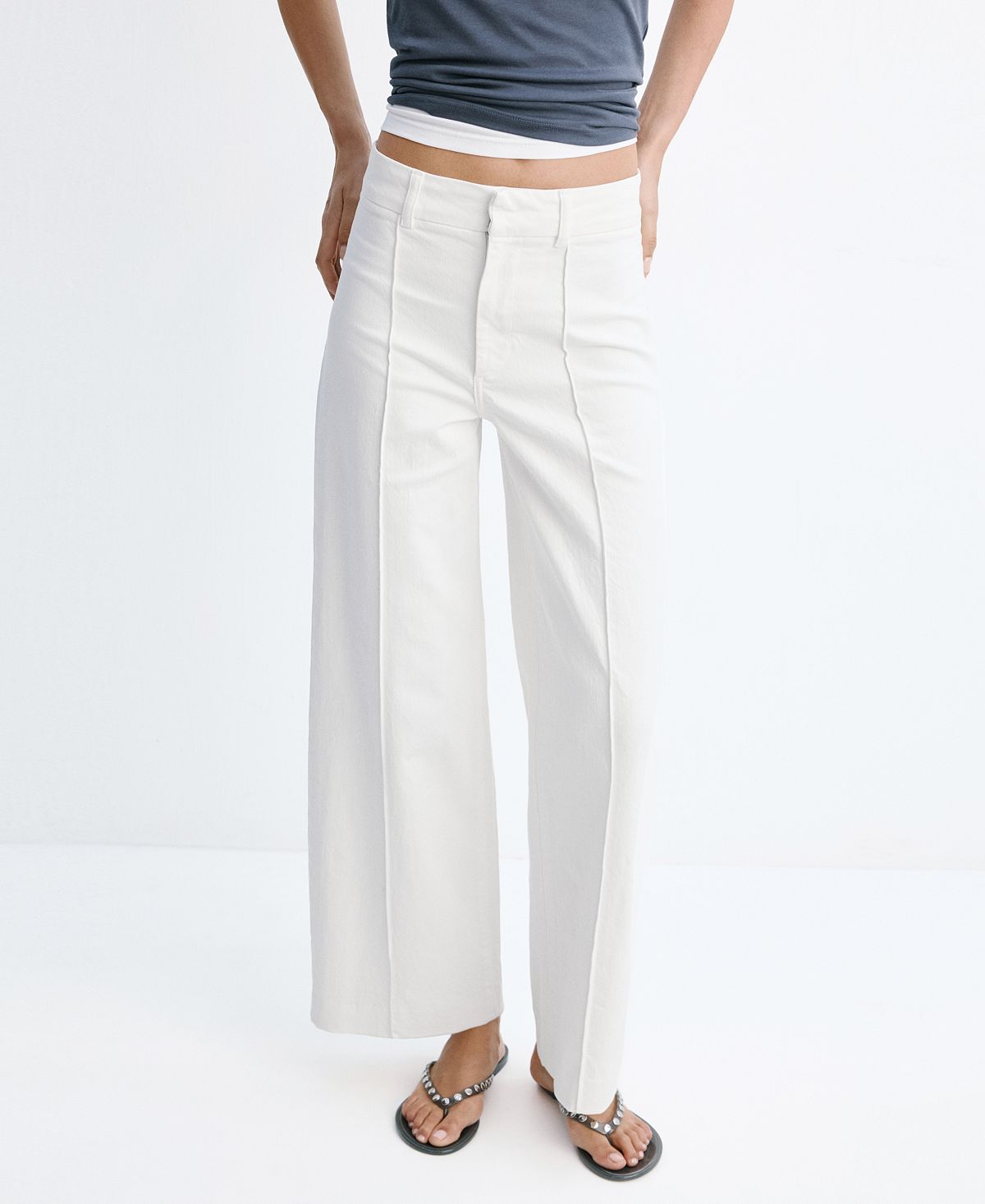 Mango Women's High-Waisted Wide leg Jeans view 1 — MAYCSS fashion products
