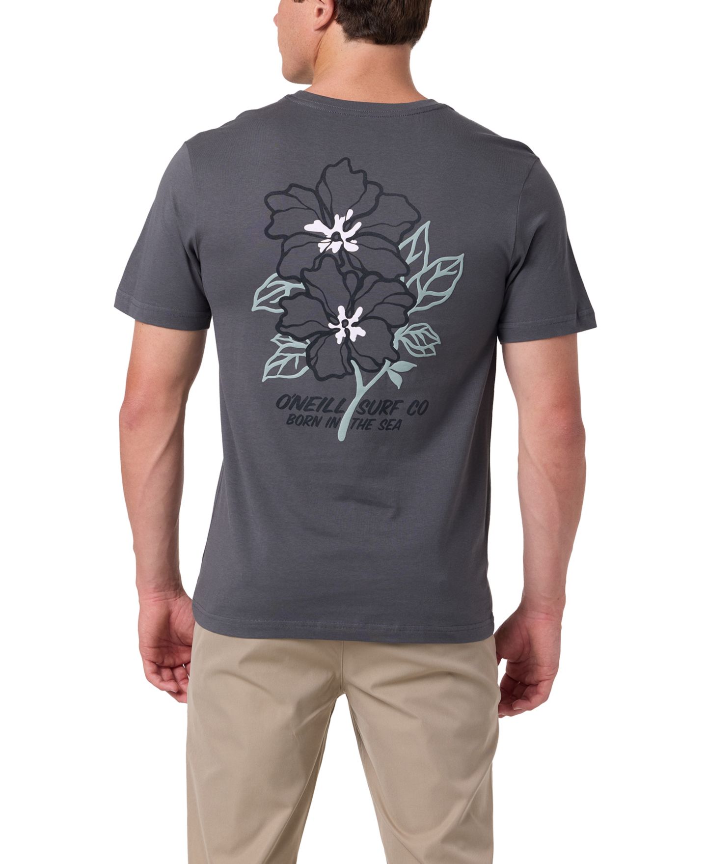 Мужская футболка O'Neill Tropical Floral Graphic, цвет: Тёмный теневой — фото 1
