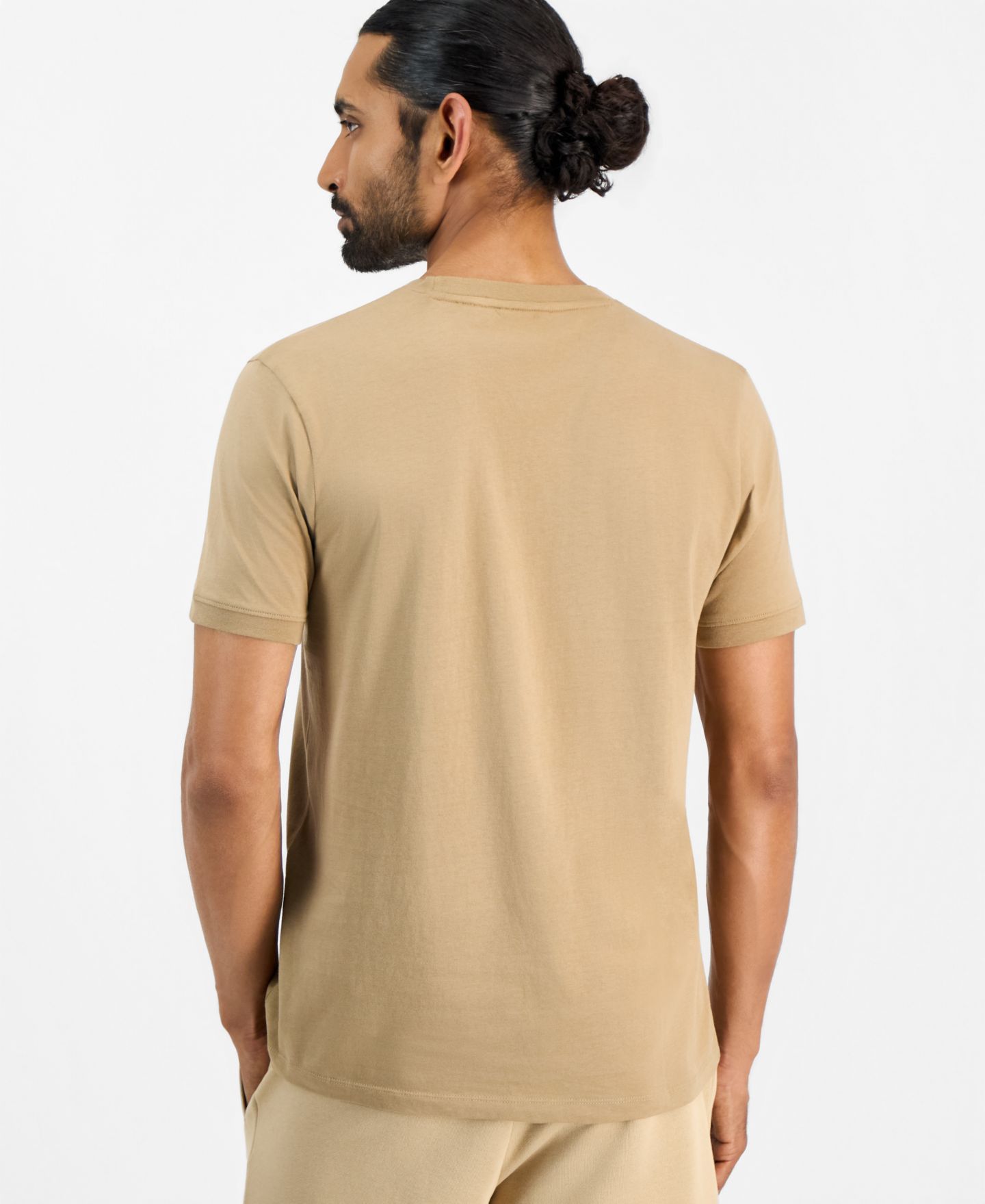 Мужская футболка Hugo Boss HUGO by Diragolino Ribbed Crewneck, цвет: Бежевый — фото 4