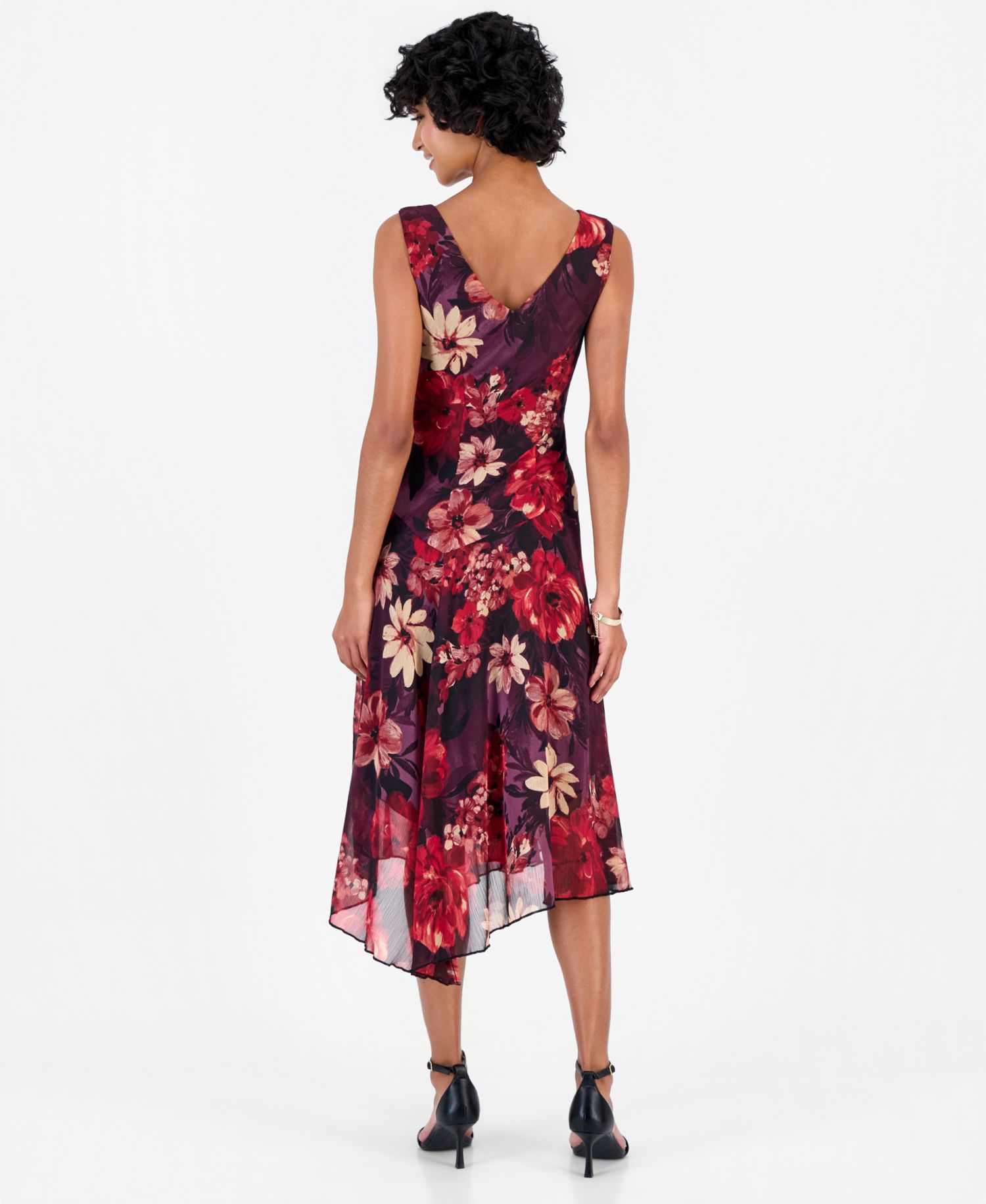 Petite Floral Asymmetrical Dress