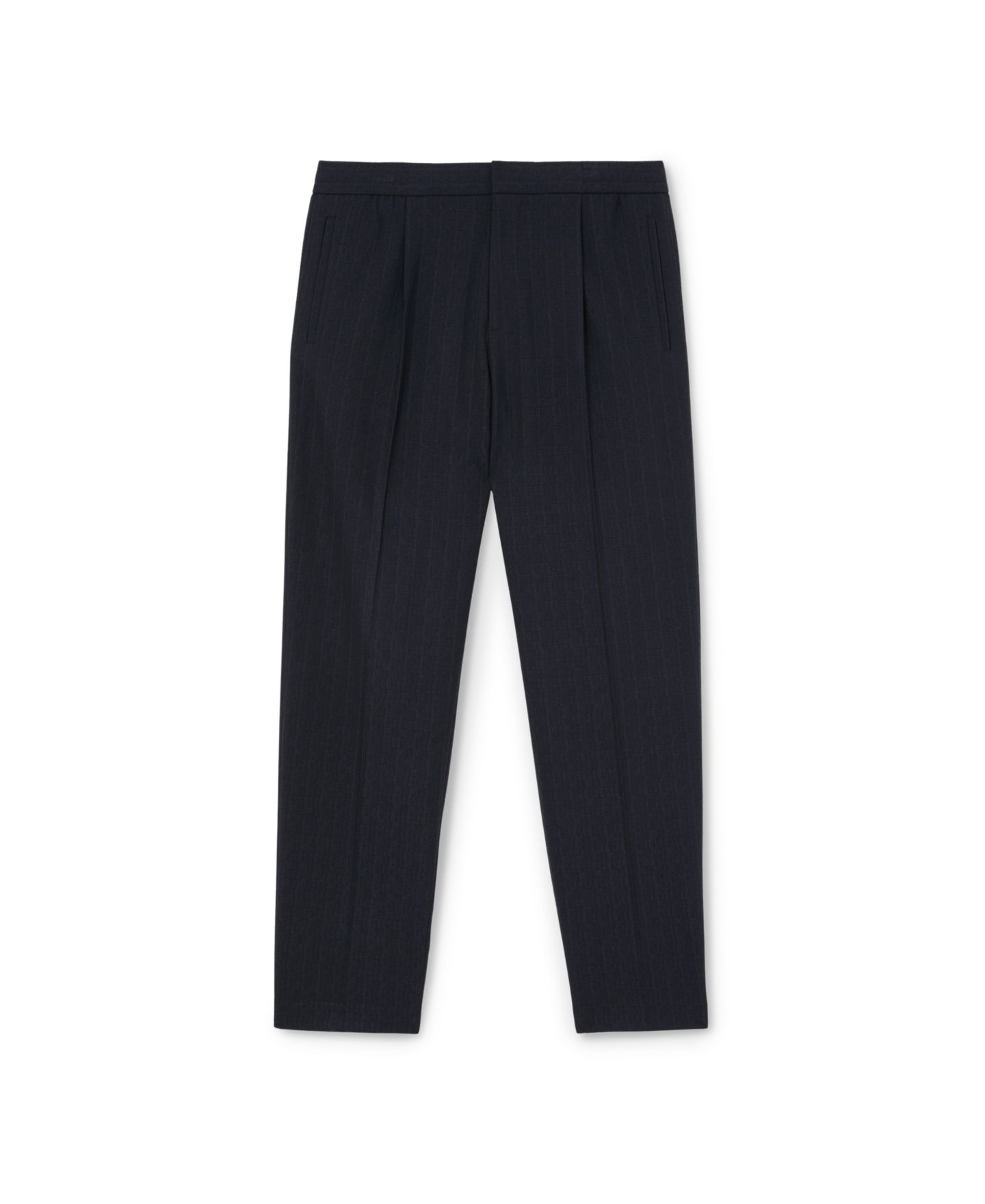 Мужские брюки REISS Sidney Trouser Stripe Tapered Pleated, цвет: Тёмно-синий — фото 2
