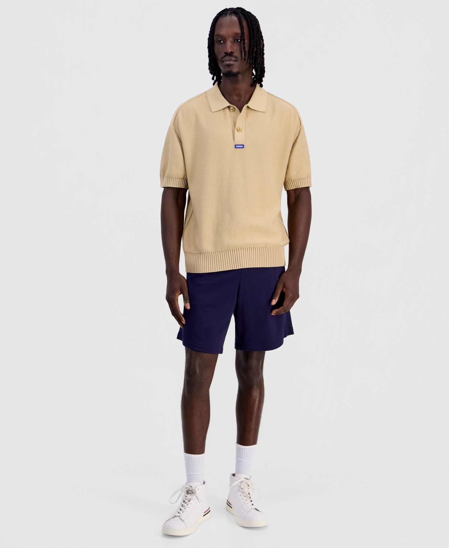 HUGO by Men's San Knit Regular-Fit Polo Shirt
