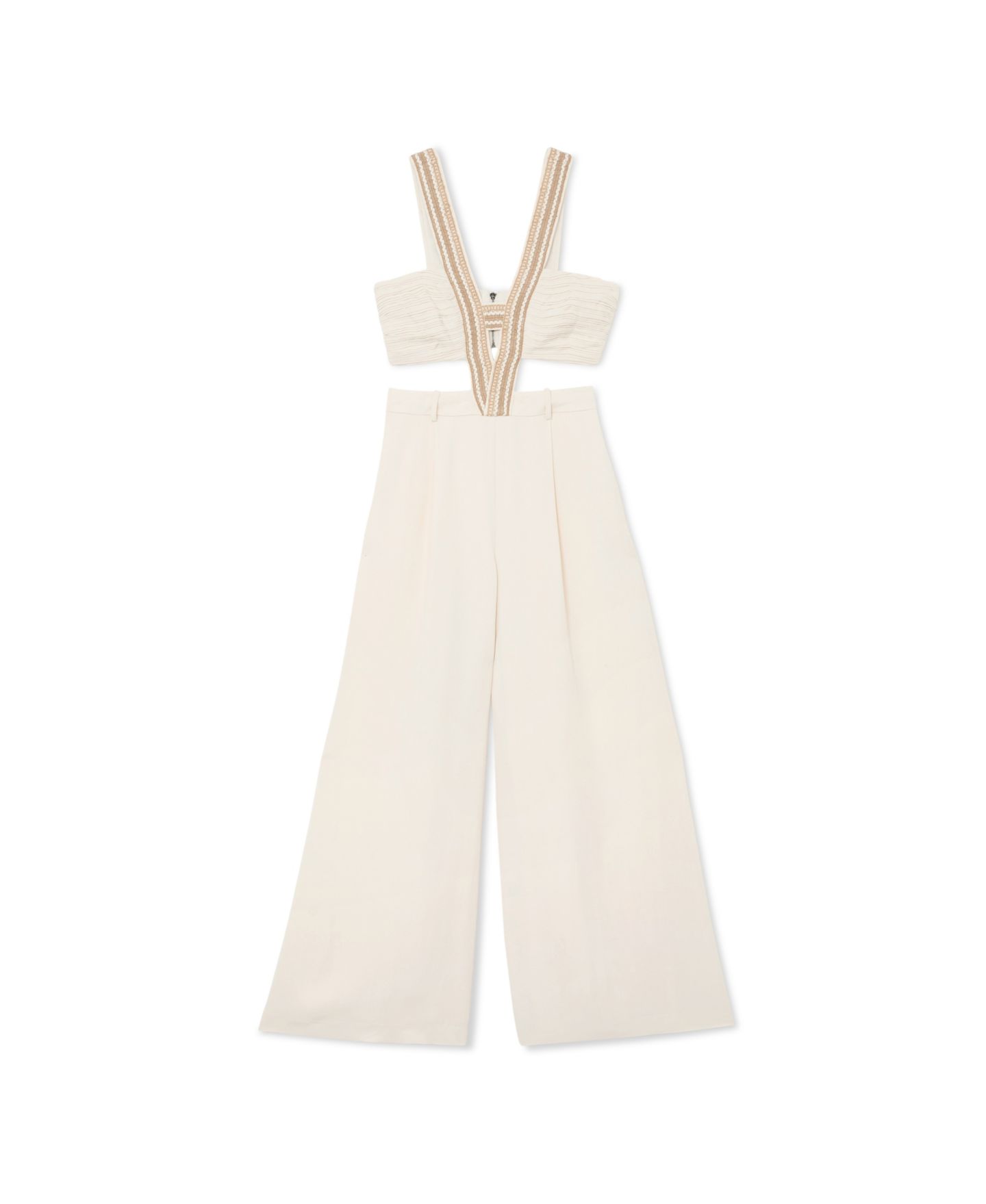 Женский комбинезон REISS Scarlett Cut-Out Jumpsuit, цвет: Слоновая кость — фото 6