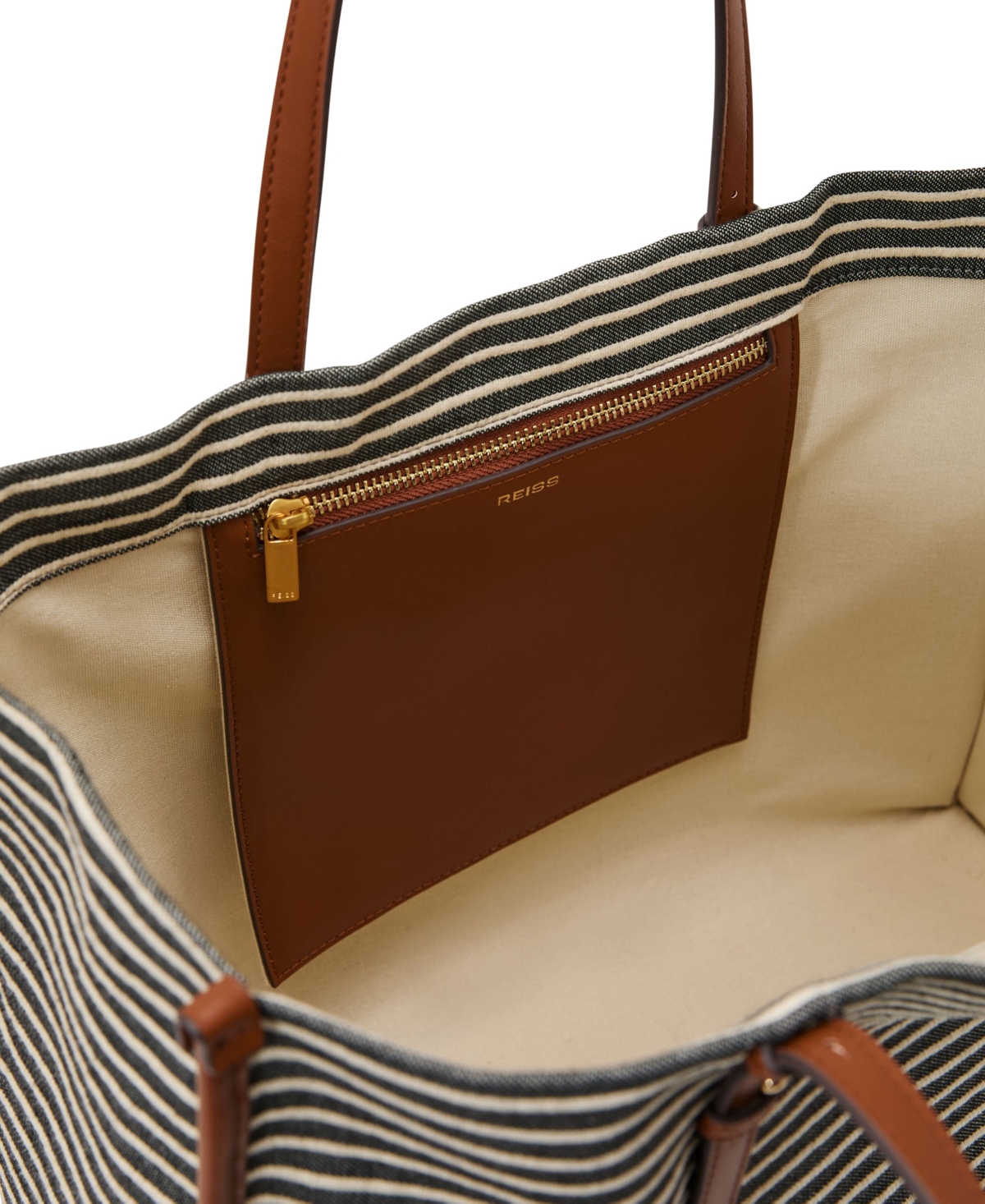 Reiss Women's Sacha Stripe Canvas Tote Bag
