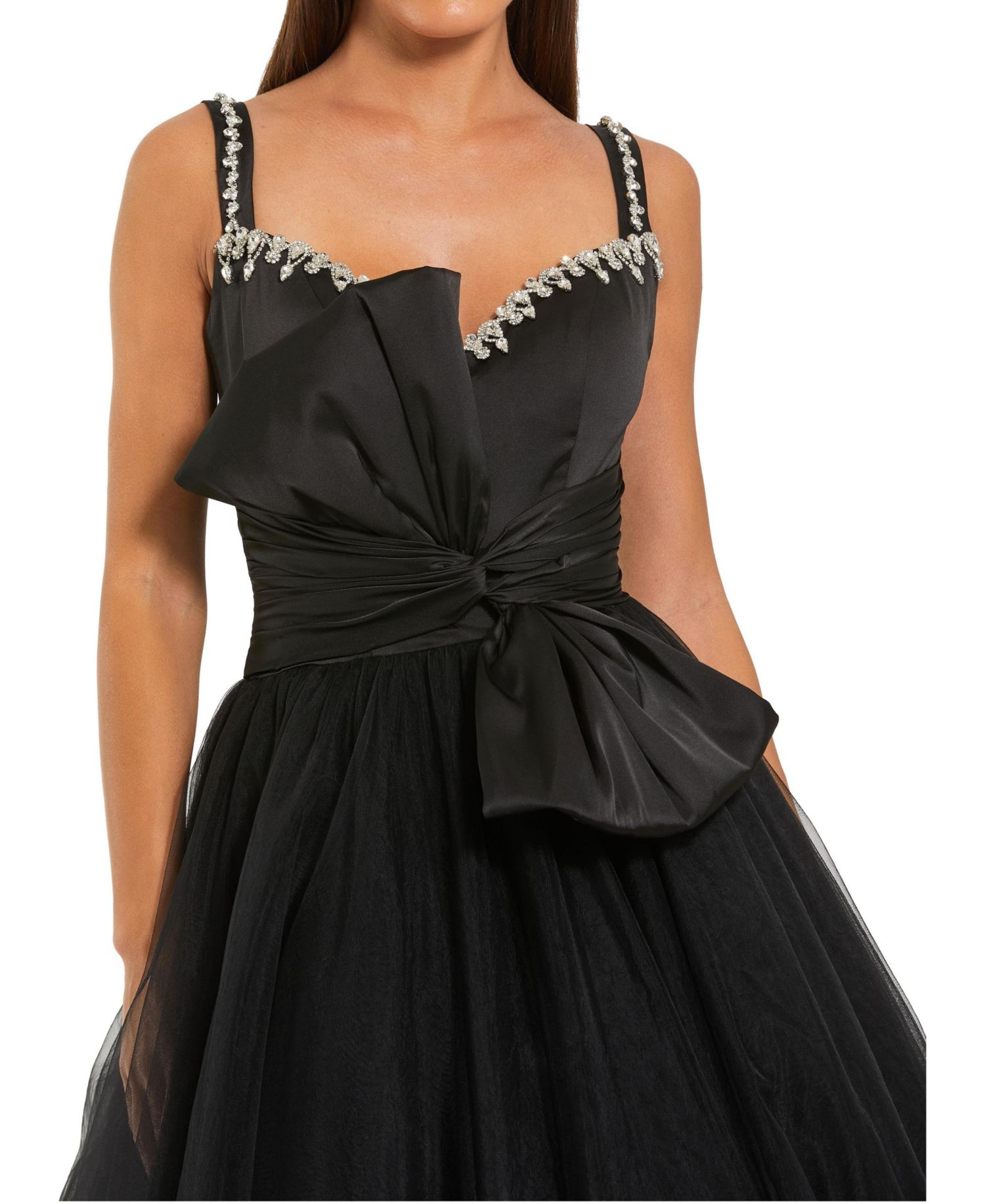 Women's Sweetheart Neck Tulle Ball Gown with Embellished Straps