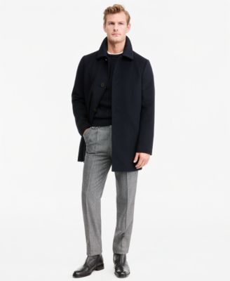 Men's Regular-Fit Cashmere-Wool Blend Single-Breasted Car Coat