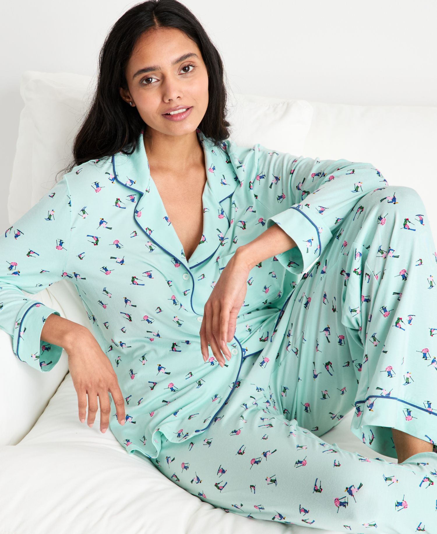 Women's Packaged Notched-Collar Pajama Set XS-3X