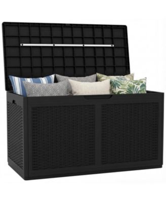 100 Gallon Outdoor Storage Bench Resin Deck Box with Lid