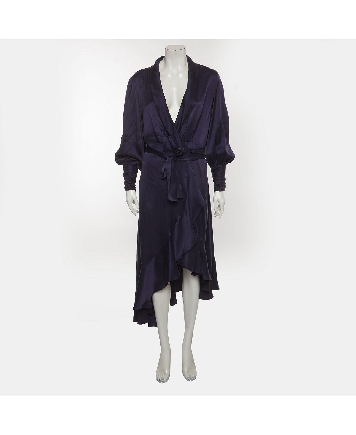 Pre-Owned Zimmermann Women's Satin Asymmetric Midi Wrap Dress view 2 — MAYCSS fashion products