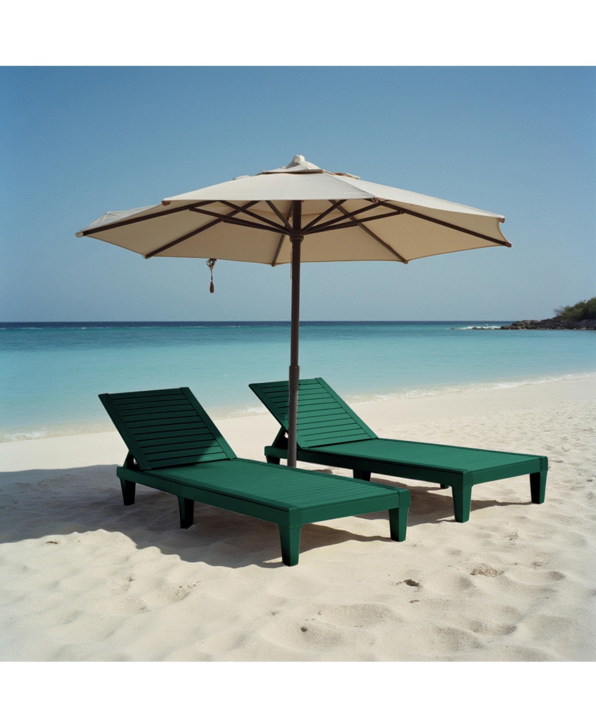 Nestl Set of Adjustable and Waterproof Outdoor Patio Chaise Lounge Chairs