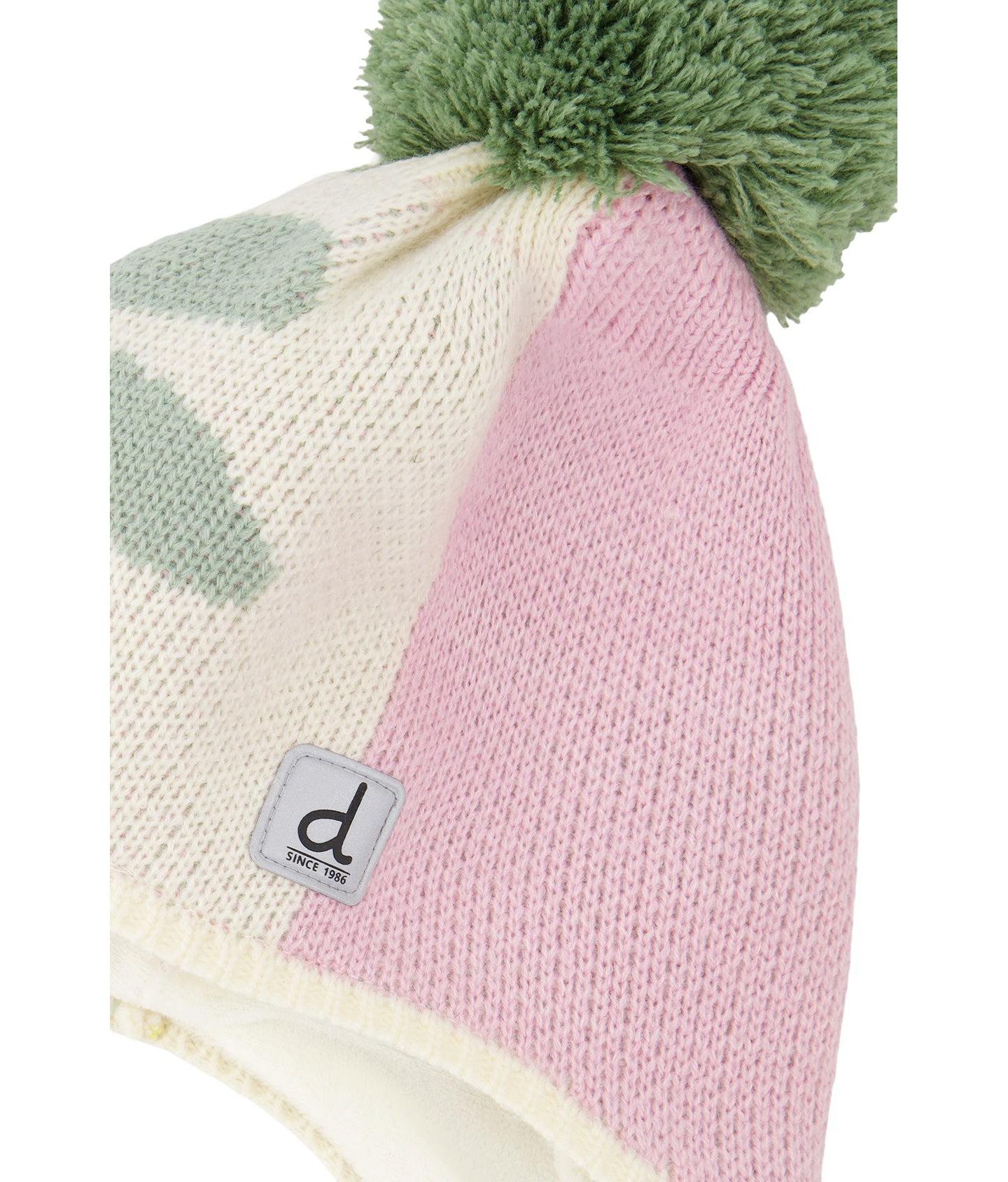 Шапка Deux par Deux Winter Peruvian Knit Hat для девочек, цвет: Розовый / Зелёный — фото 4