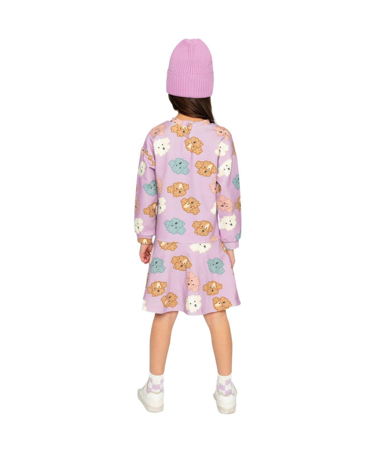 Deux par Little and Big Girl (6- 12) French Terry Dress Poodle Print