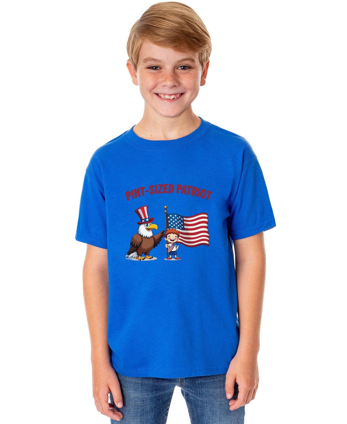 Intimo Unisex (Xs-xl) 4th of July Pint-Sized Patriot Kids Funny Short-Sleeve T-Shirt