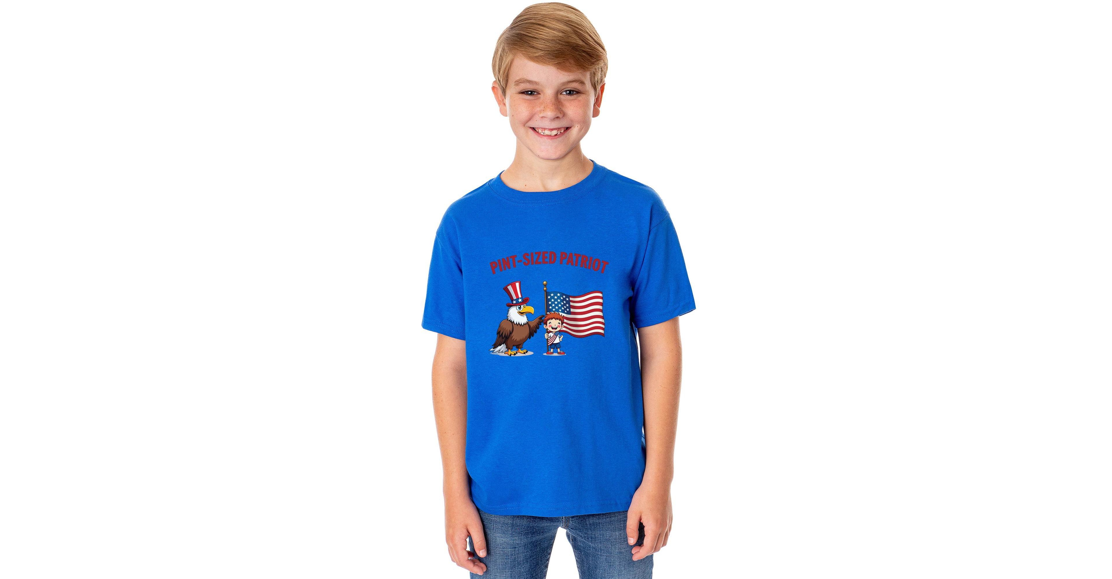 Intimo Unisex (Xs-xl) 4th of July Pint-Sized Patriot Kids Funny Short-Sleeve T-Shirt