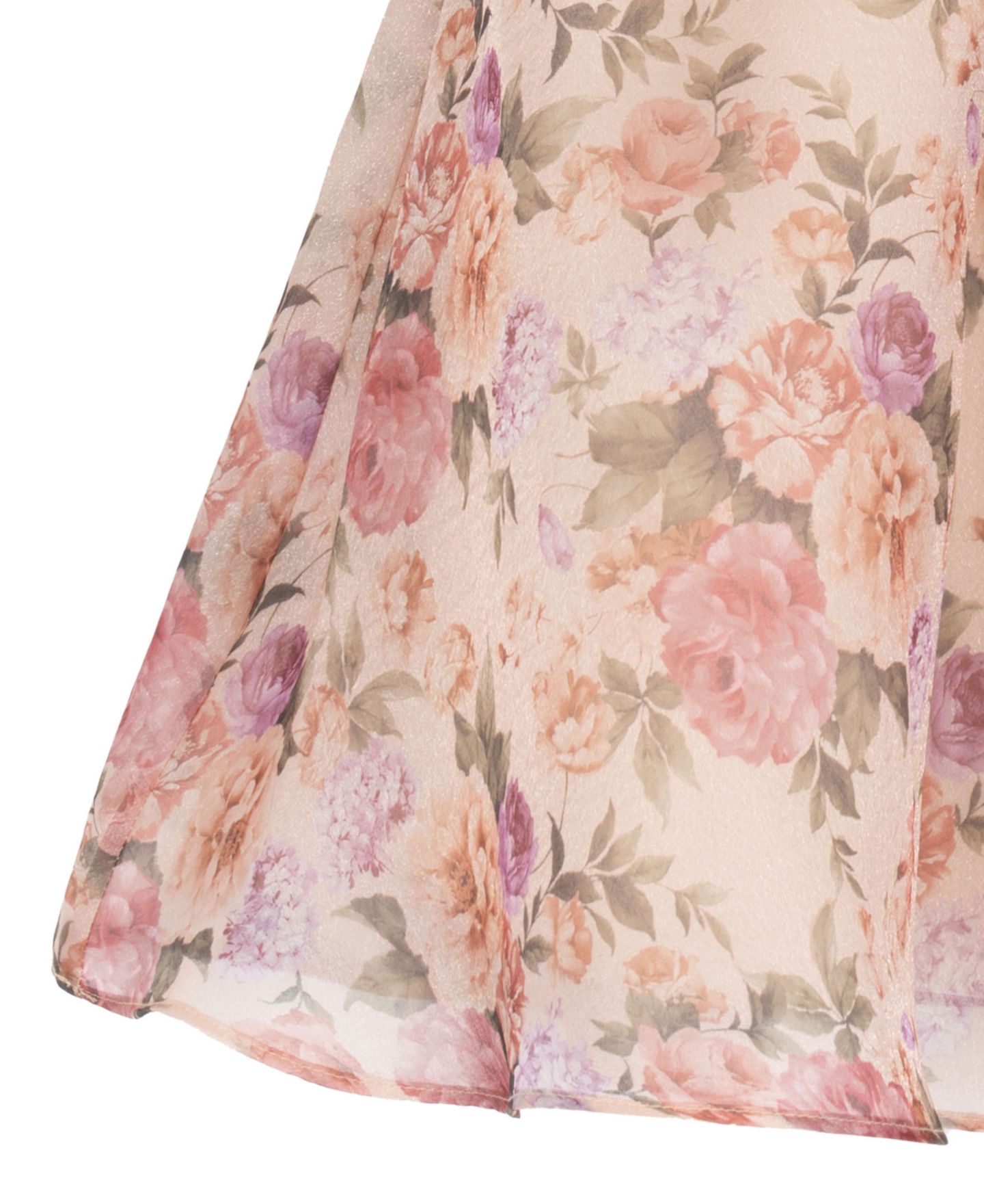 Платье Rare Editions Floral Print Shimmer Organza Puff Sleeve Dress для девочек, цвет: Серо-коричневый — фото 7