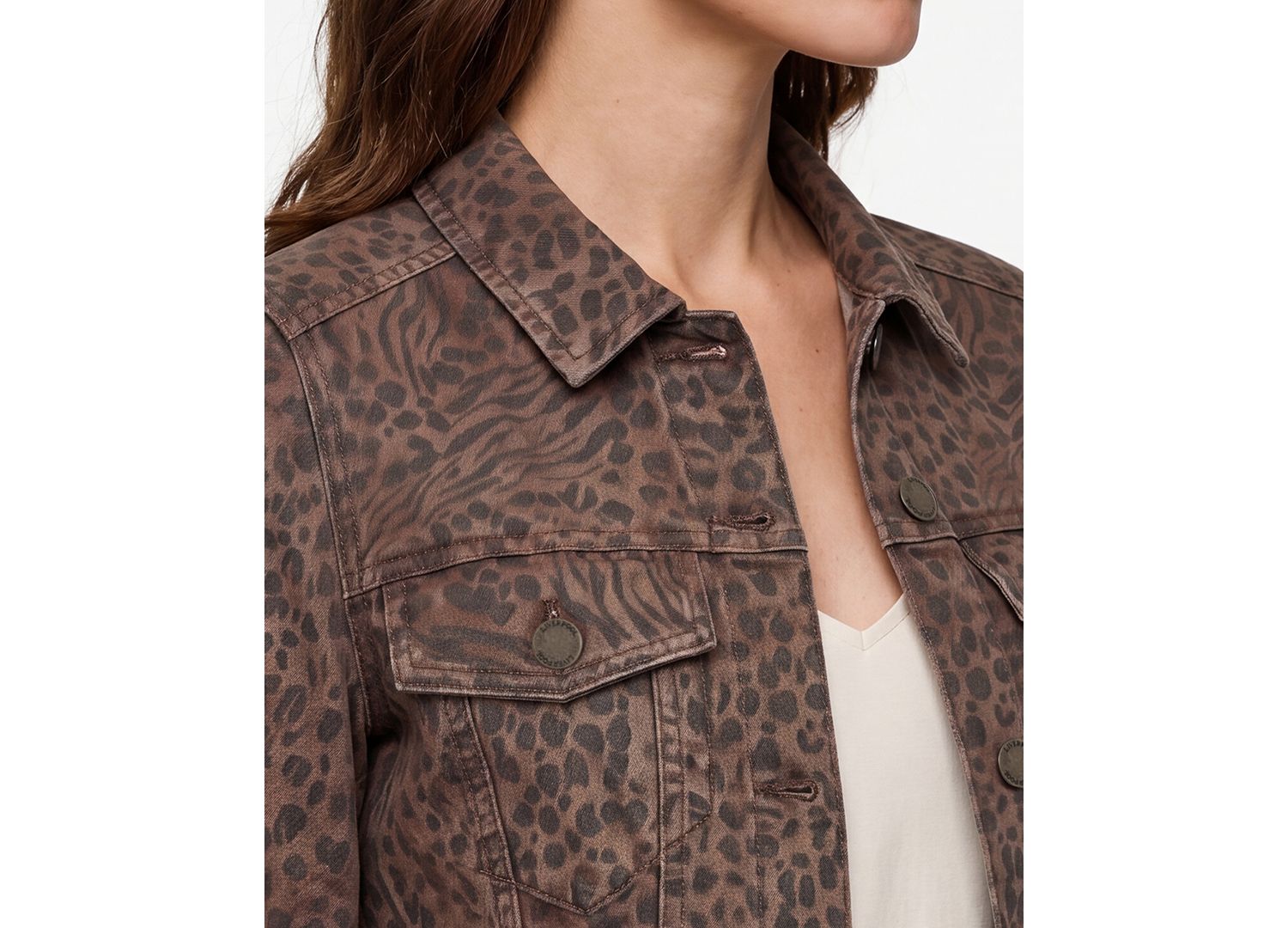 Women's Button-Front Collared Trucker Jacket