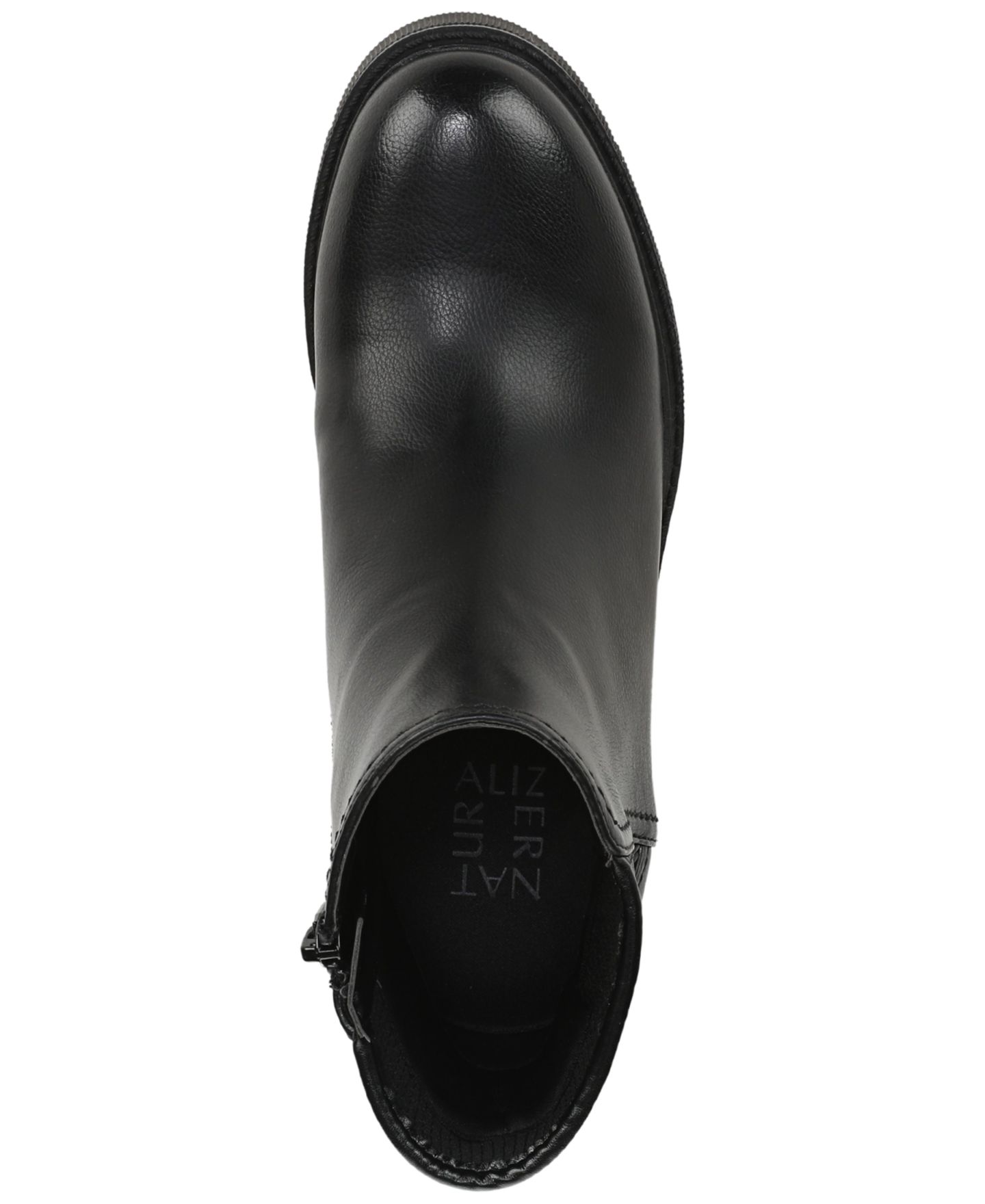 Женские ботинки Naturalizer Janet Round Toe Zipper Booties, цвет: Чёрная искусственная кожа — фото 4