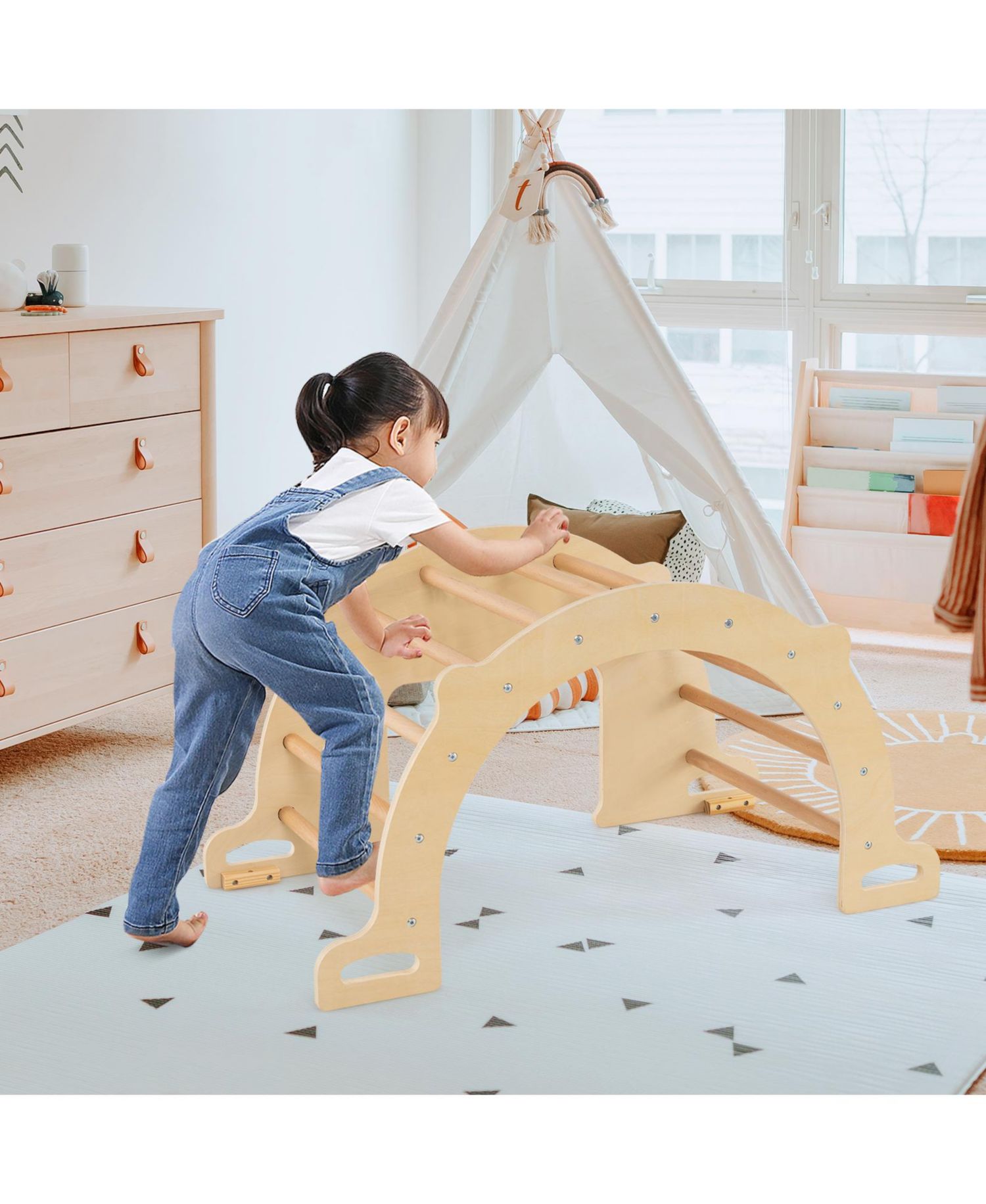 8-in-1 Montessori Climbing Arch and Sensory Table with Storage