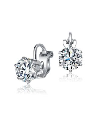 Minimalist Sterling Silver CZ Dainty Drop Clip-on Earrings