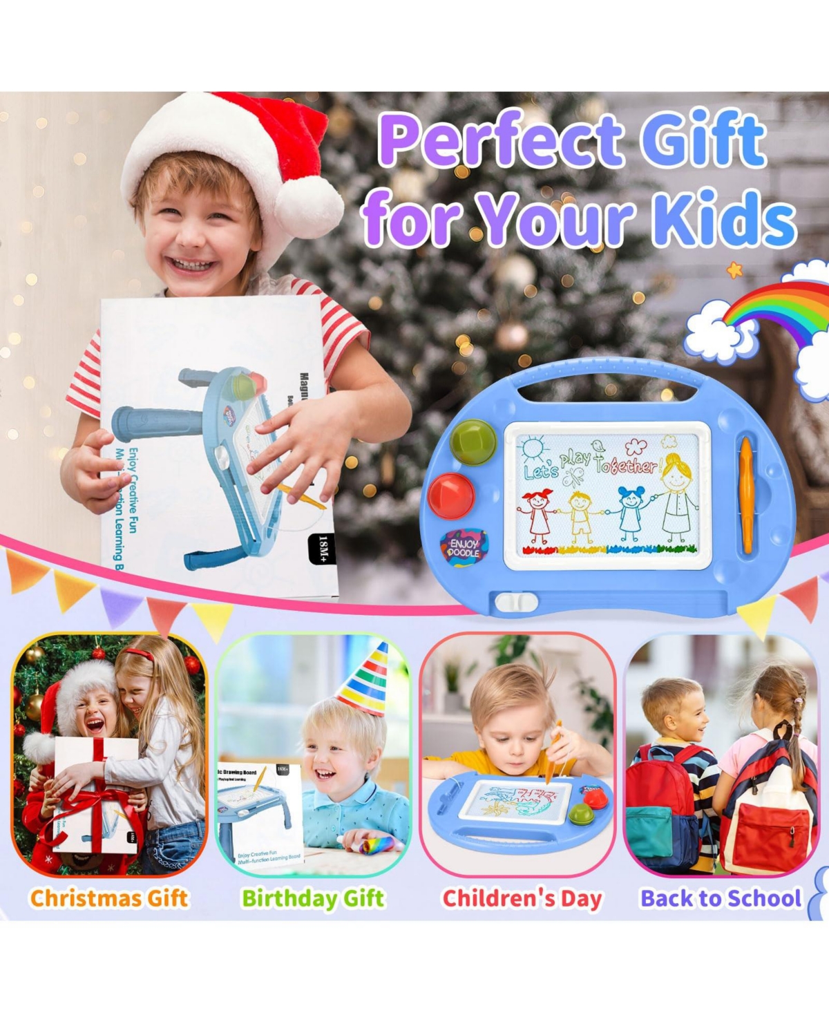 Gnuadz Toddler Erasable Doodle Drawing Learning Toy Gift